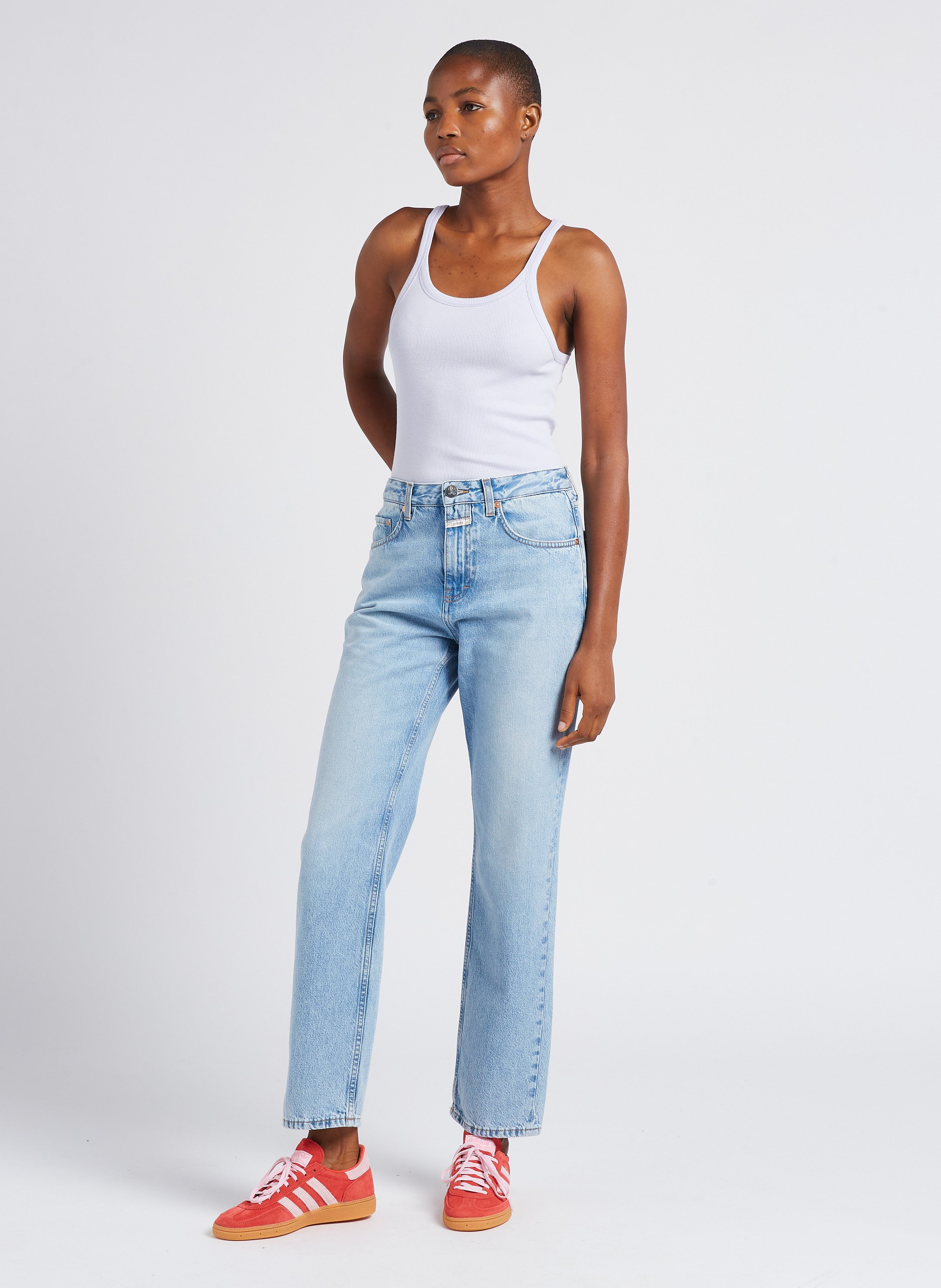 Baskets basses en cuir velours ADIDAS Rouge