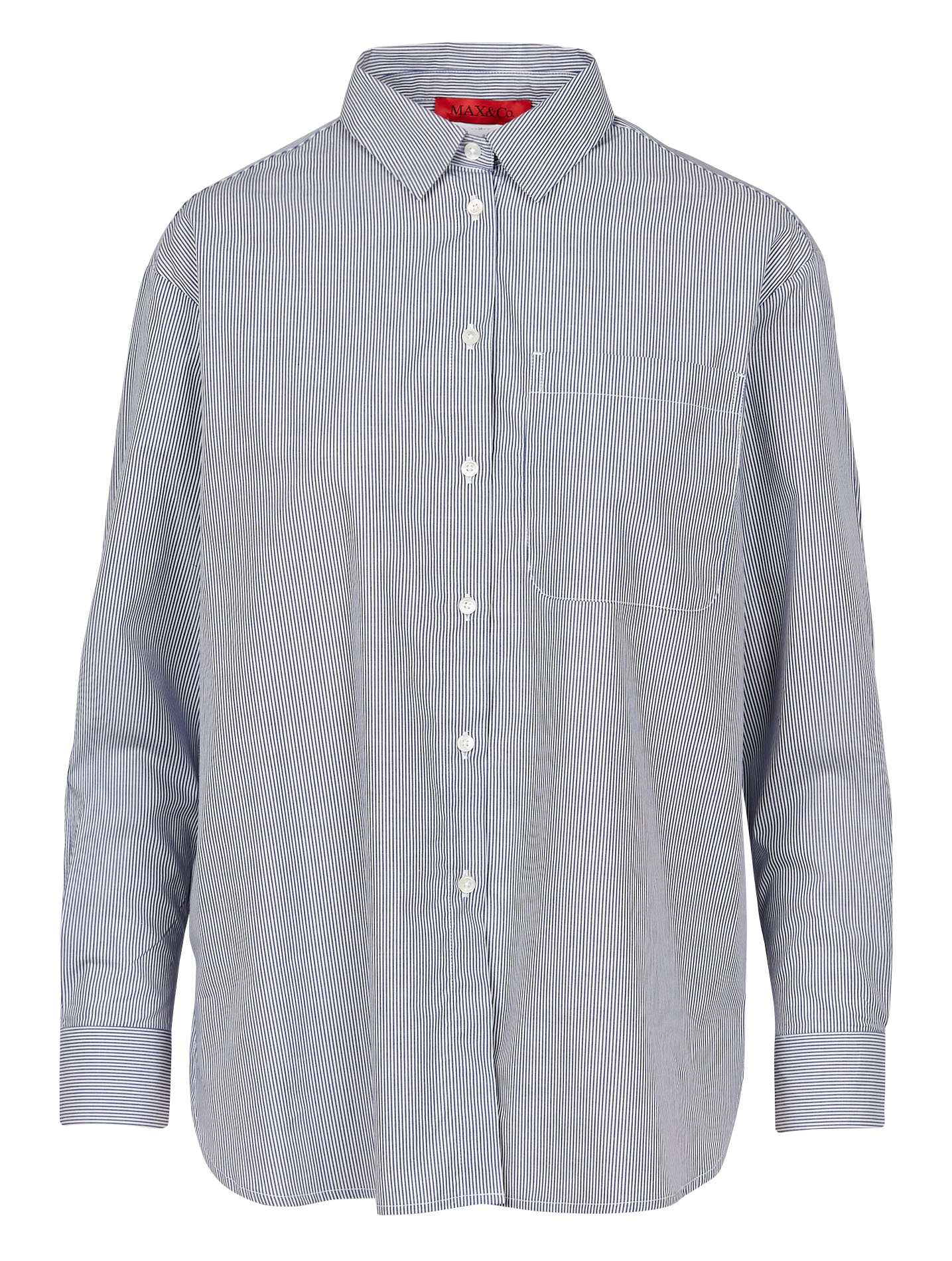 Striped cotton shirt with classic collar MAX&Co. Blue