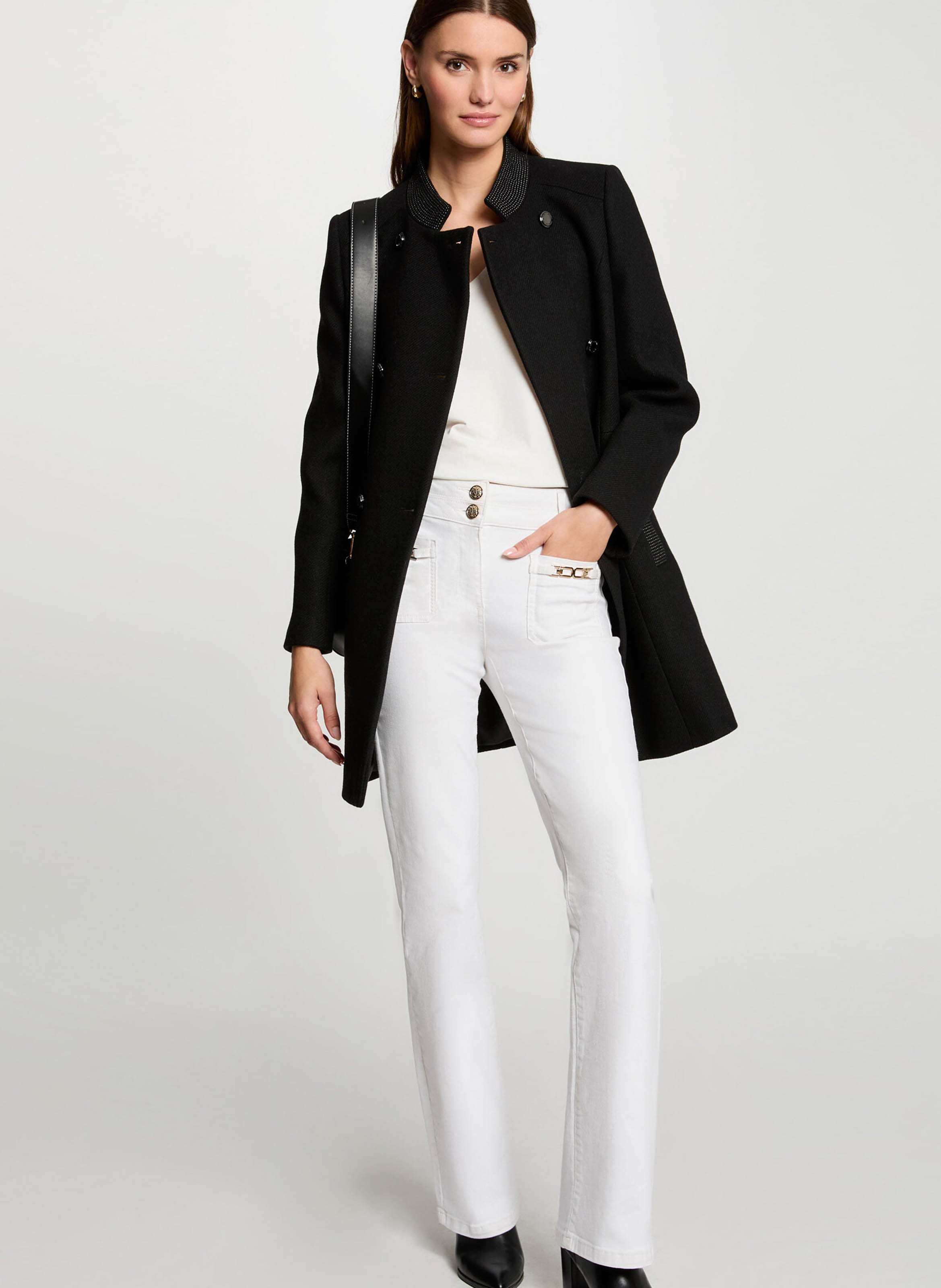 Lange jas MORGAN Zwart