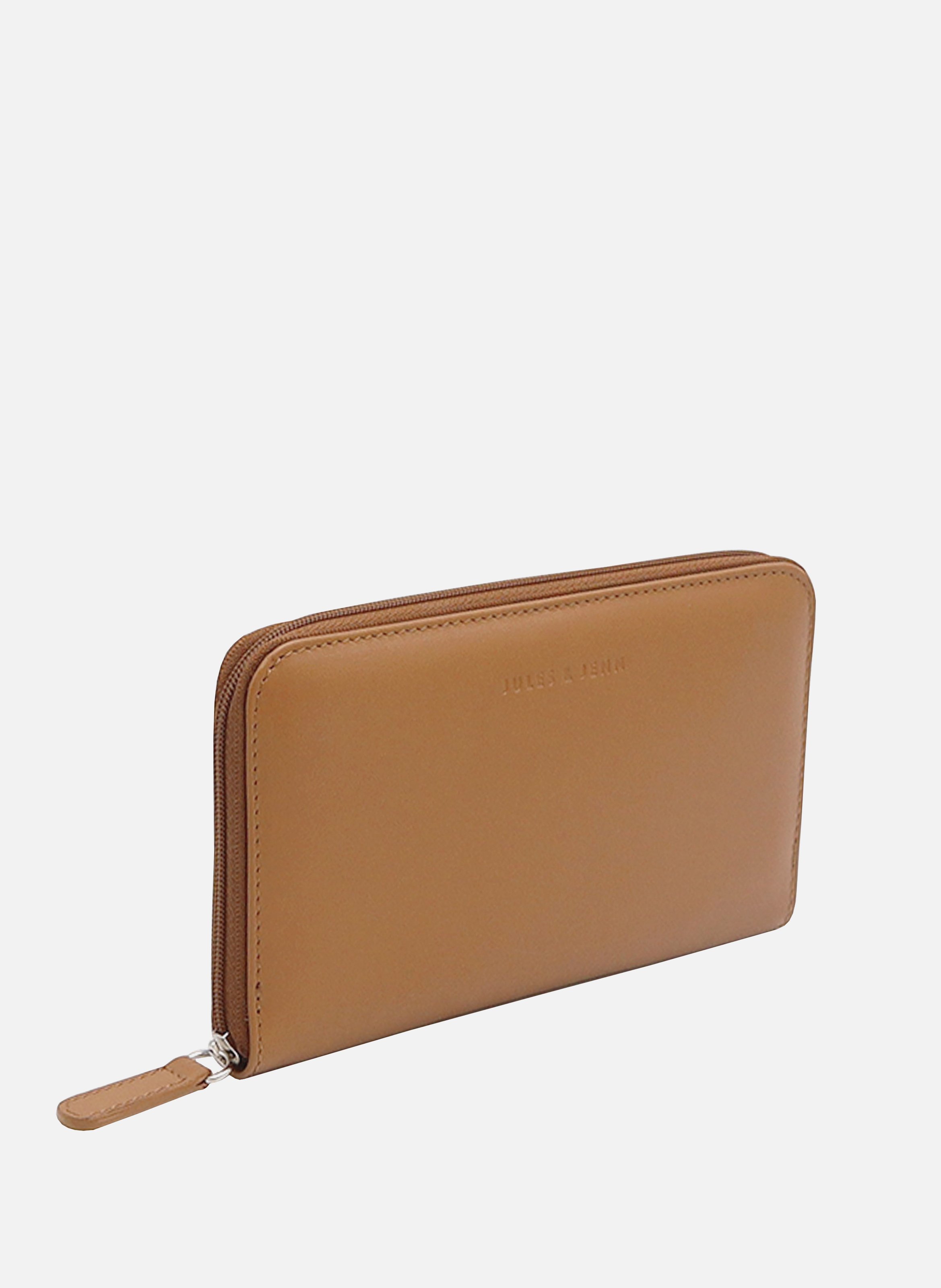 Leather multi-compartment wallet JULES & JENN Brown