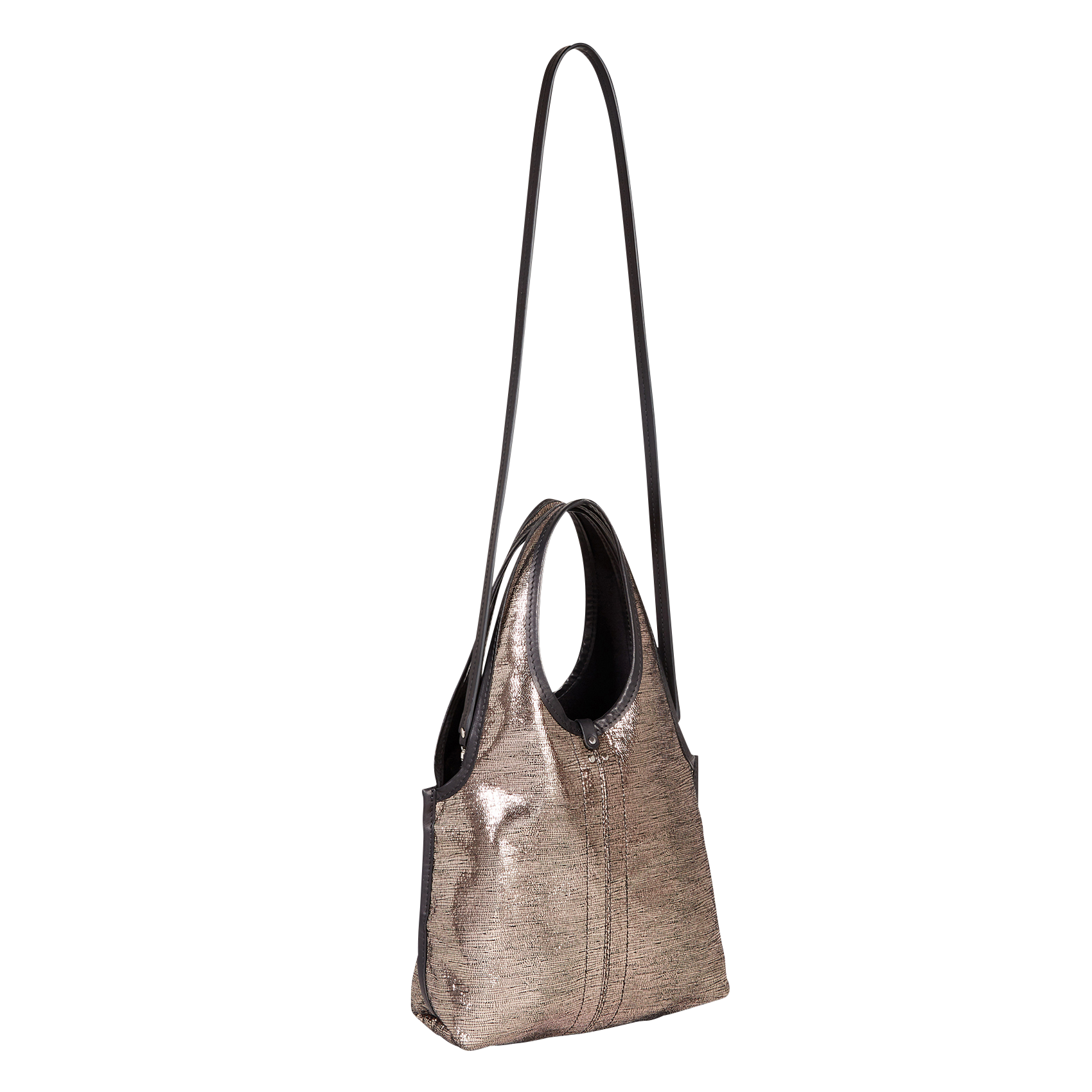 Metallic leather tote bag JEROME DREYFUSS Silver