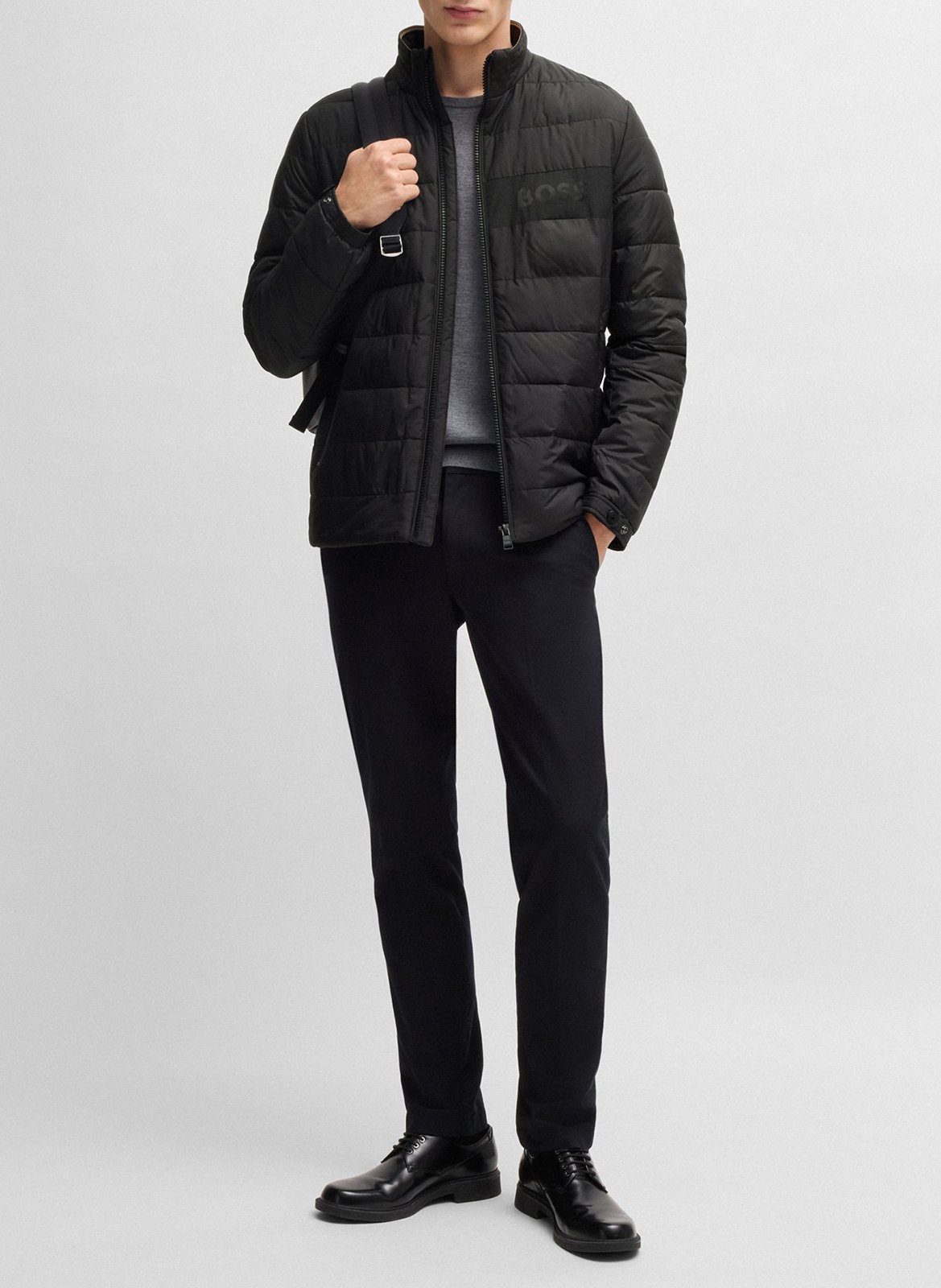 Quilted straight down jacket BOSS Black