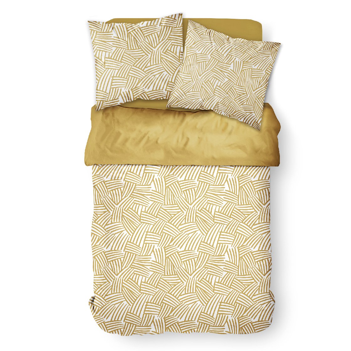 Parure de lit  imprimé en coton TODAY LINGE DE MAISON Jaune