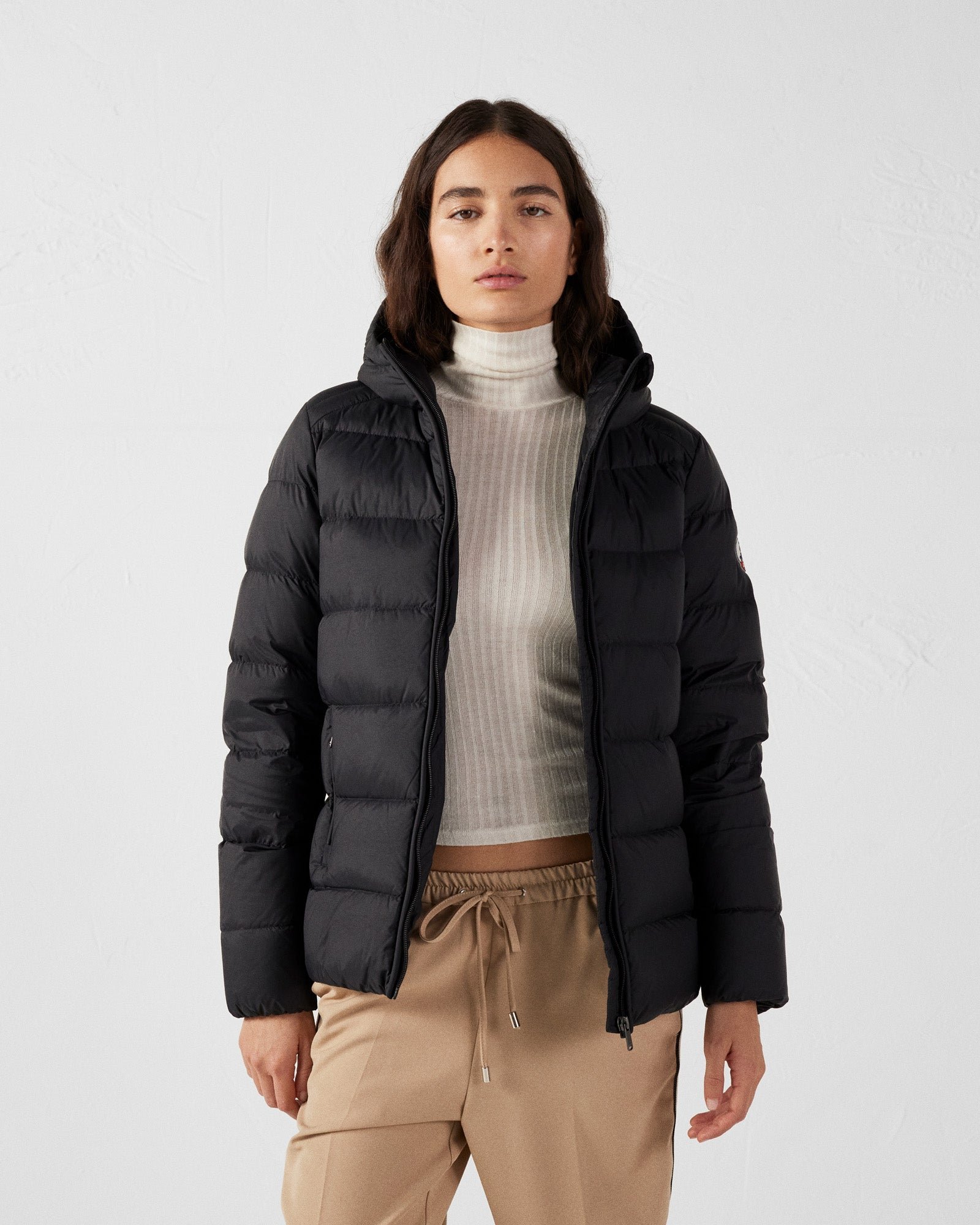 Johanna hooded straight puffer jacket JOTT Black