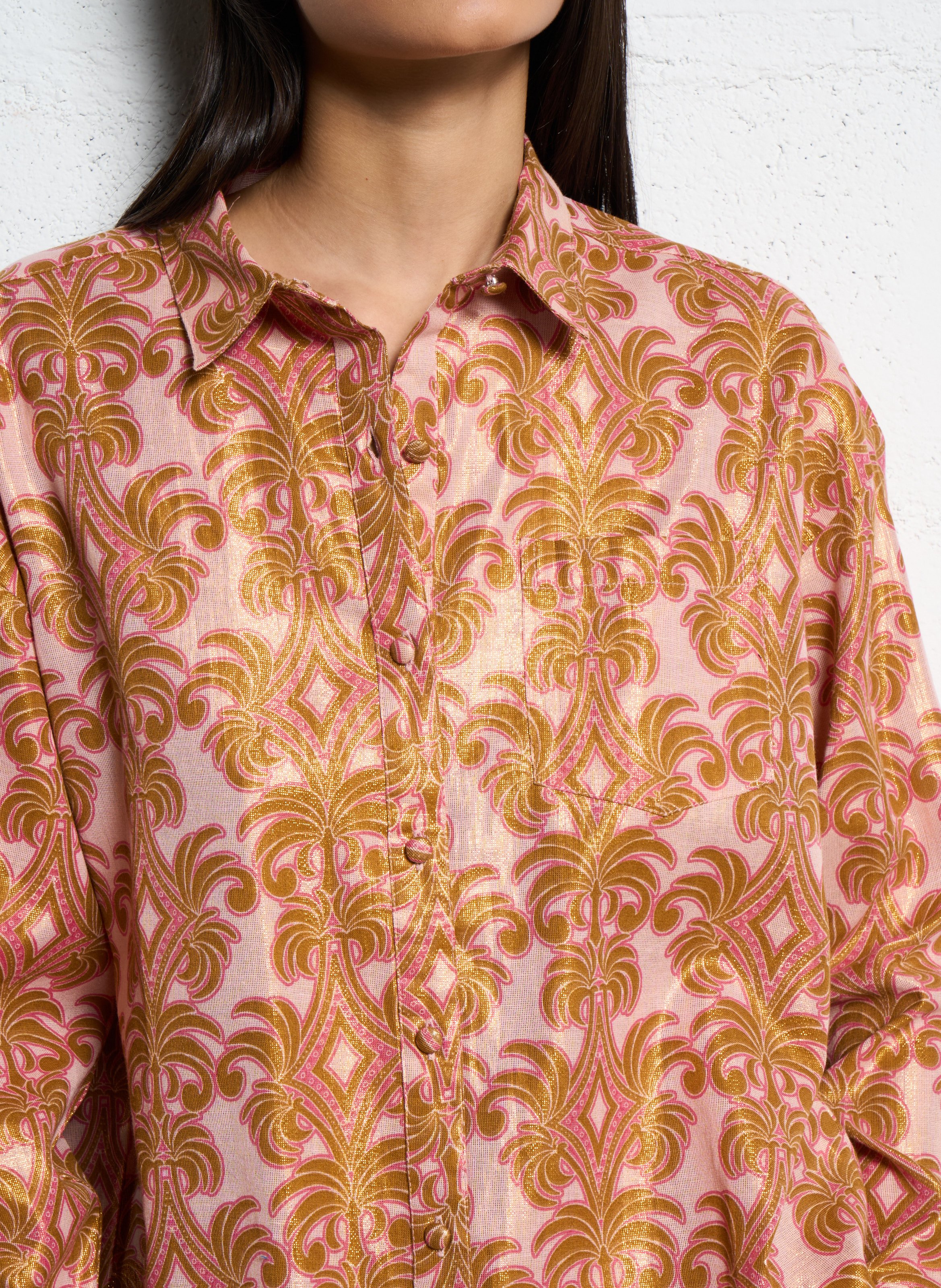 Chemise droite en coton mélangé LA PETITE ETOILE Doré