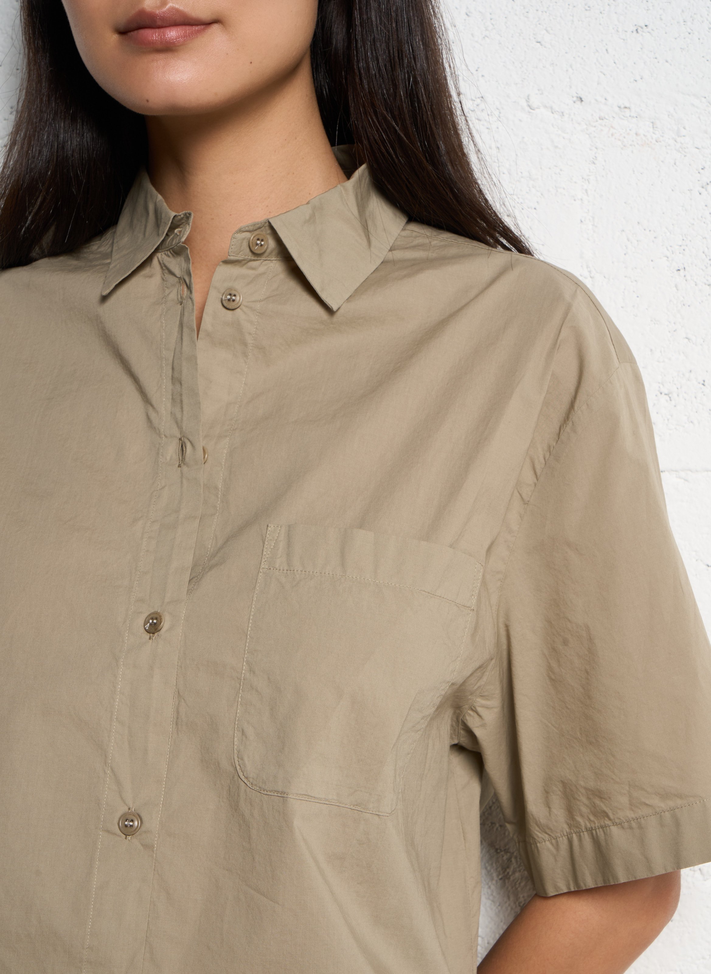 Organic cotton shirt with classic collar MASSCOB Grey