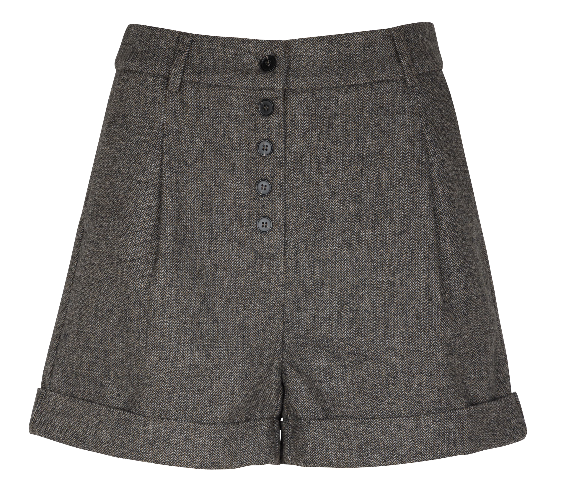 Short droit en laine mélangée SUNCOO Noir