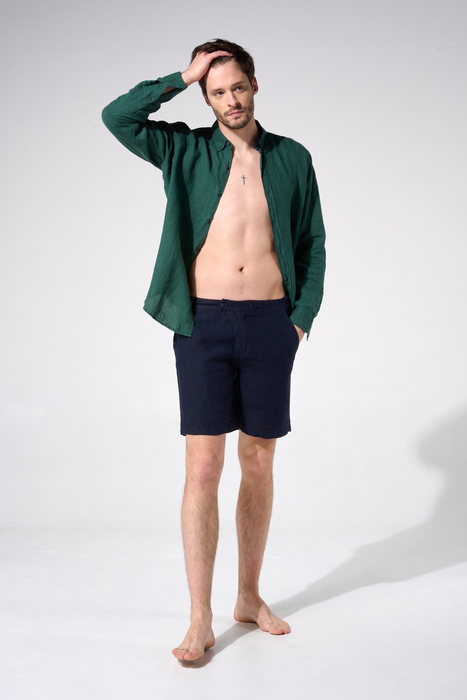 Linen Bermuda shorts APNEE Blue