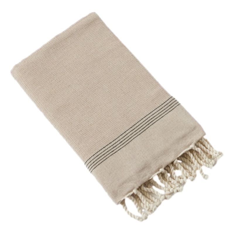 Fouta with fringes 100 x 200 cm 100% recycled cotton L'EFFET PAPILLON White