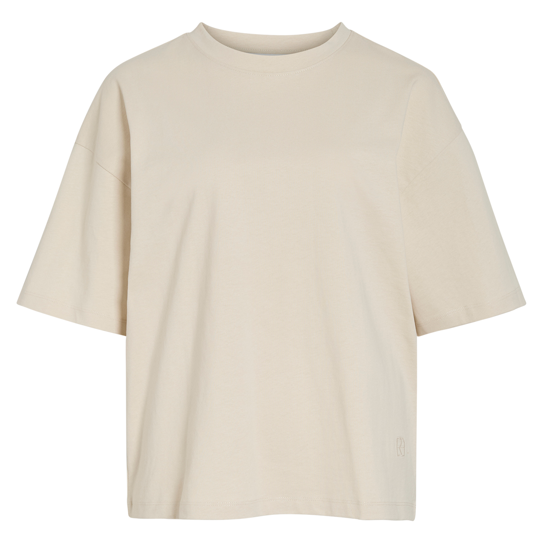 Tee-shirt col rond en coton bio ROUGE EDIT Beige
