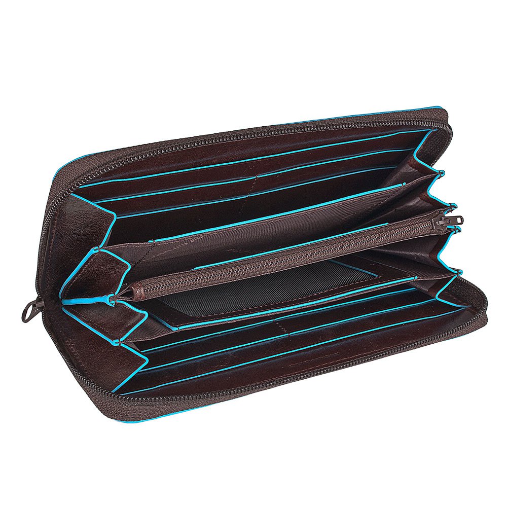 Zip-around wallet with 4 compartments in leather PIQUADRO Black