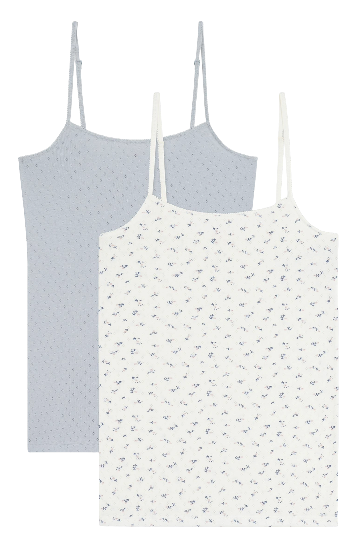 Set of 2 pointelle knit tank tops PETIT BATEAU Multicolored