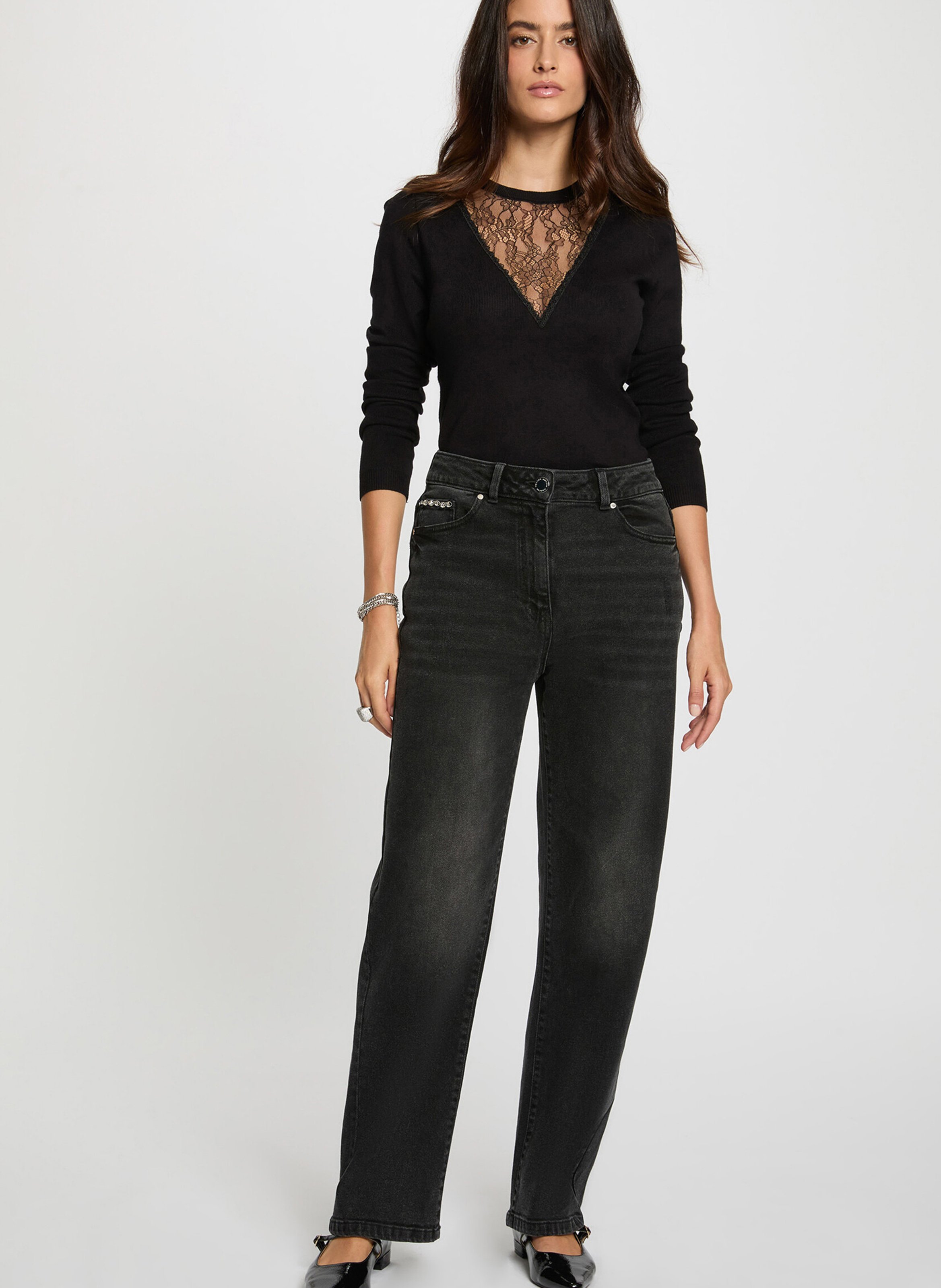 High-neck sweater MORGAN Black