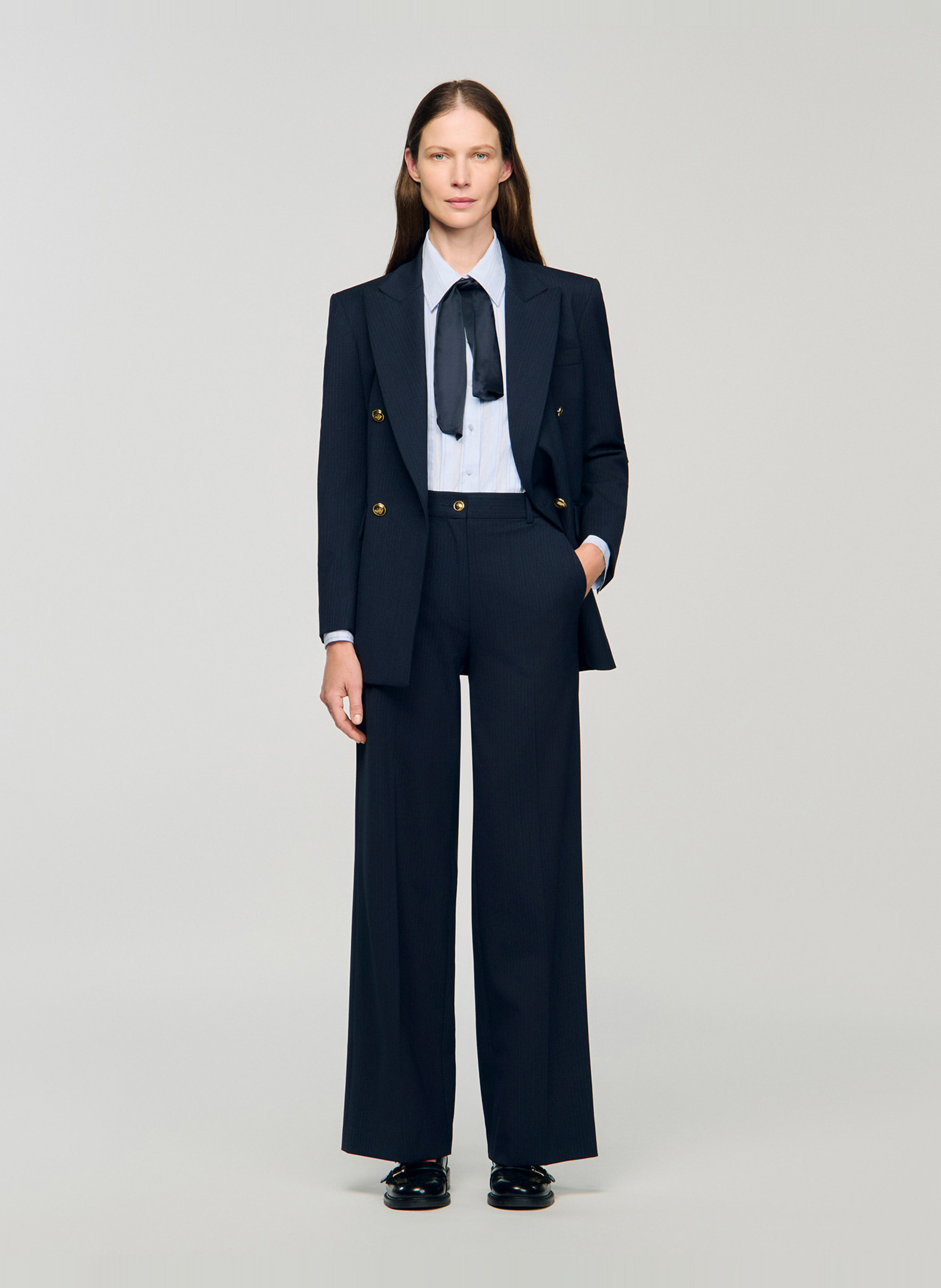 Low-cut loose-fit dress SANDRO Blue