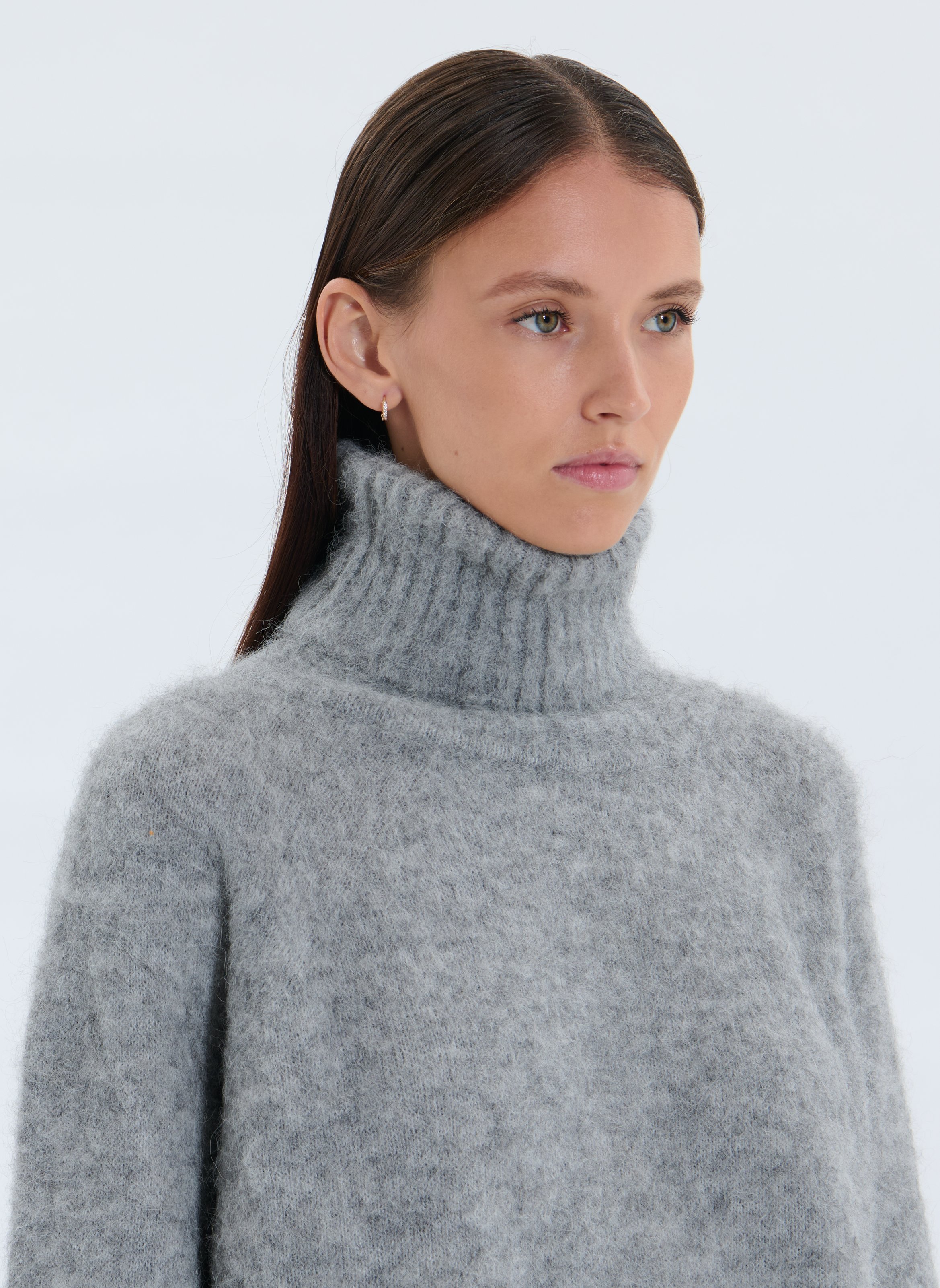 Ruimvallende coltrui | wolblend ZAPA Grijs
