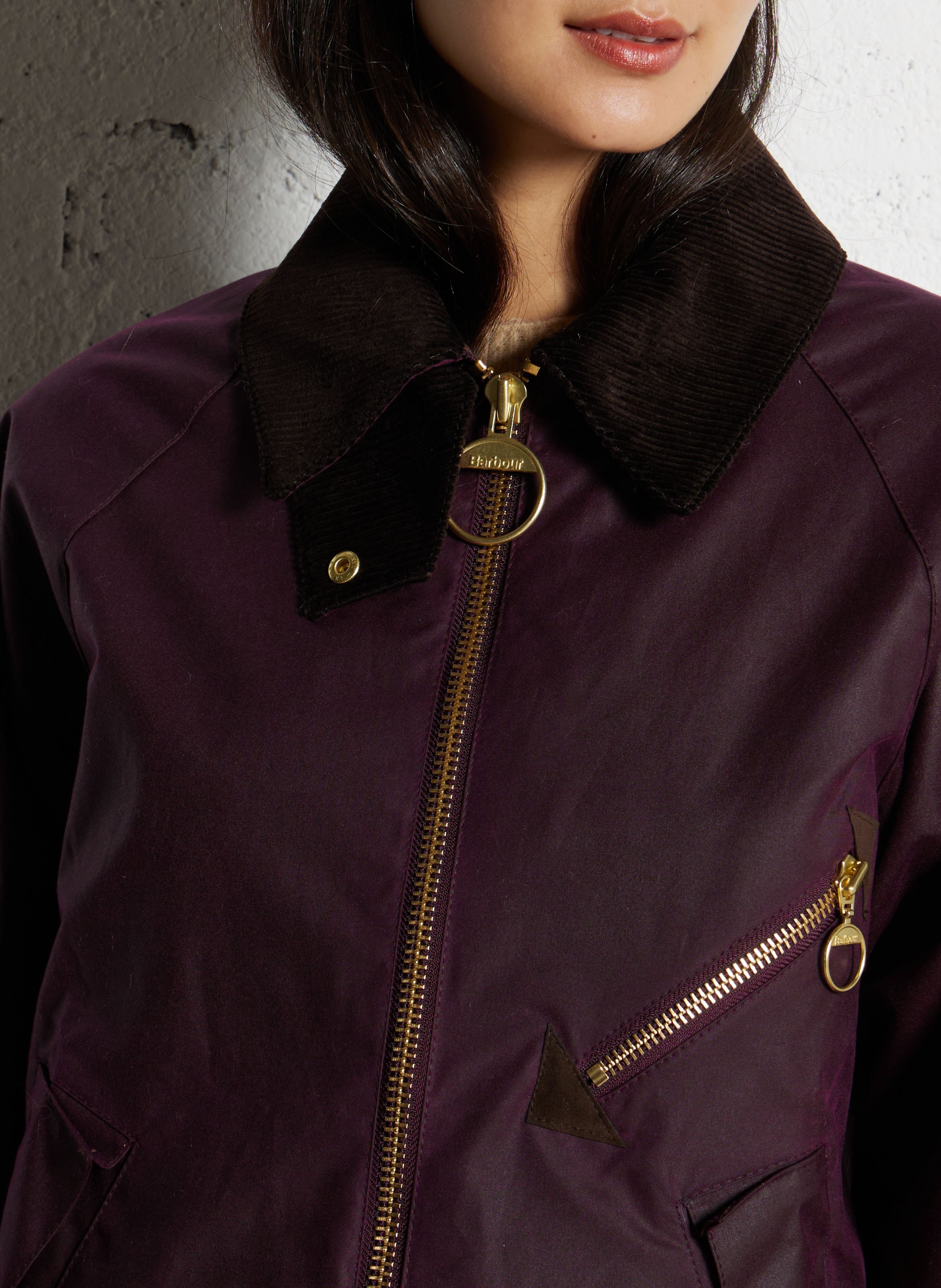 Veste droite en coton BARBOUR Violet