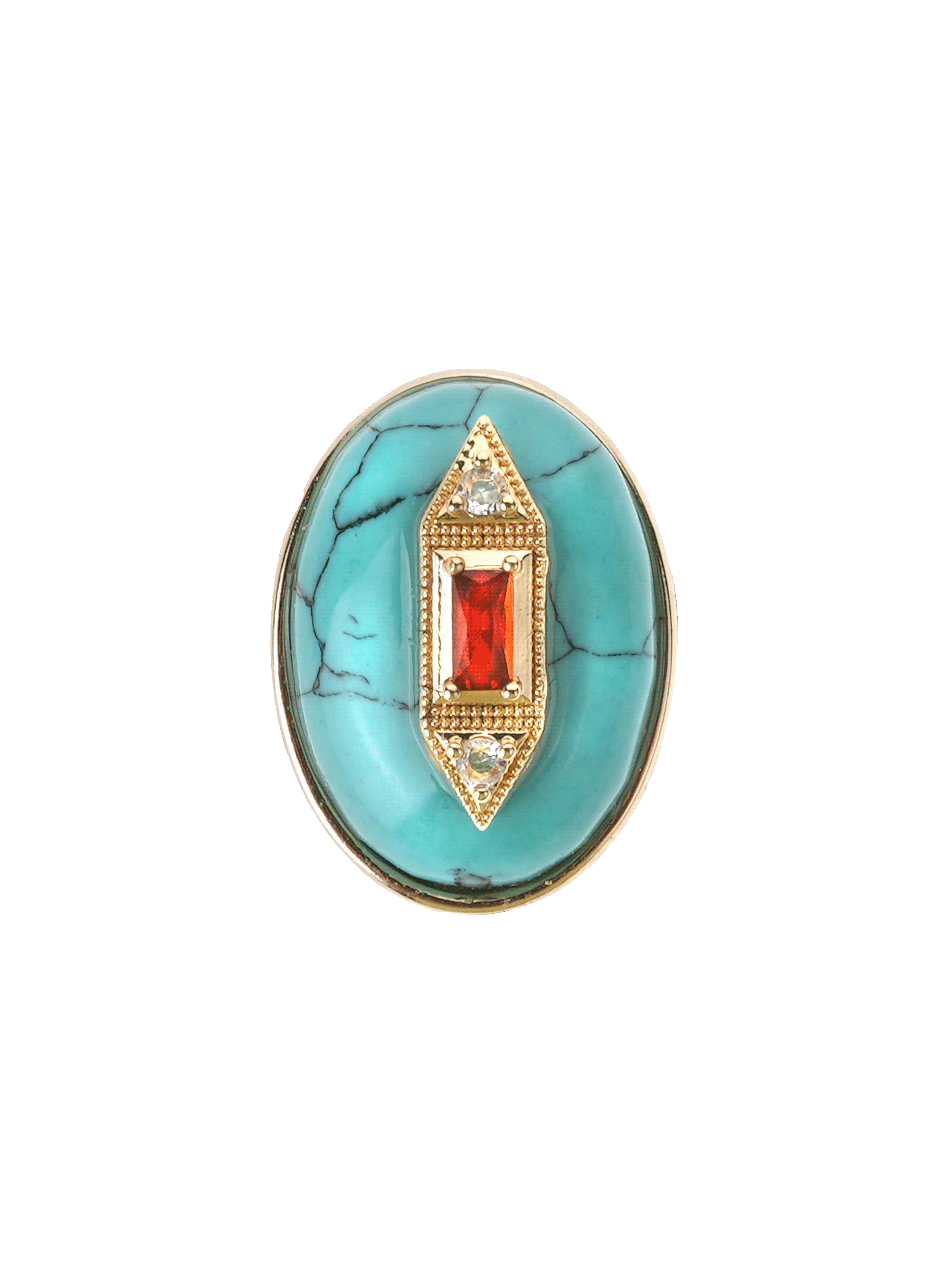 Adjustable ring with enamel cabochon HIPANEMA Blue