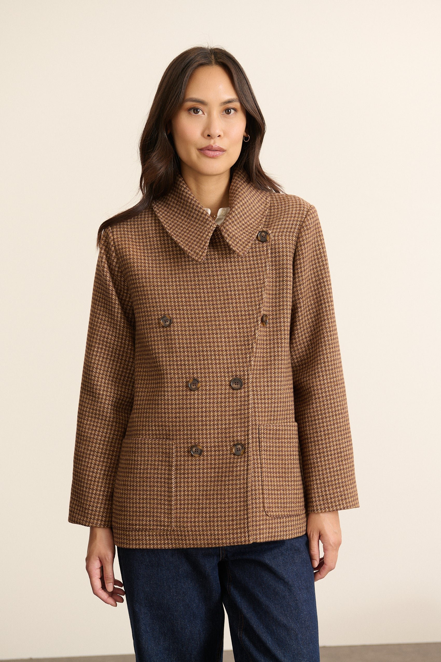 Checked peacoat GARANCE PARIS Brown