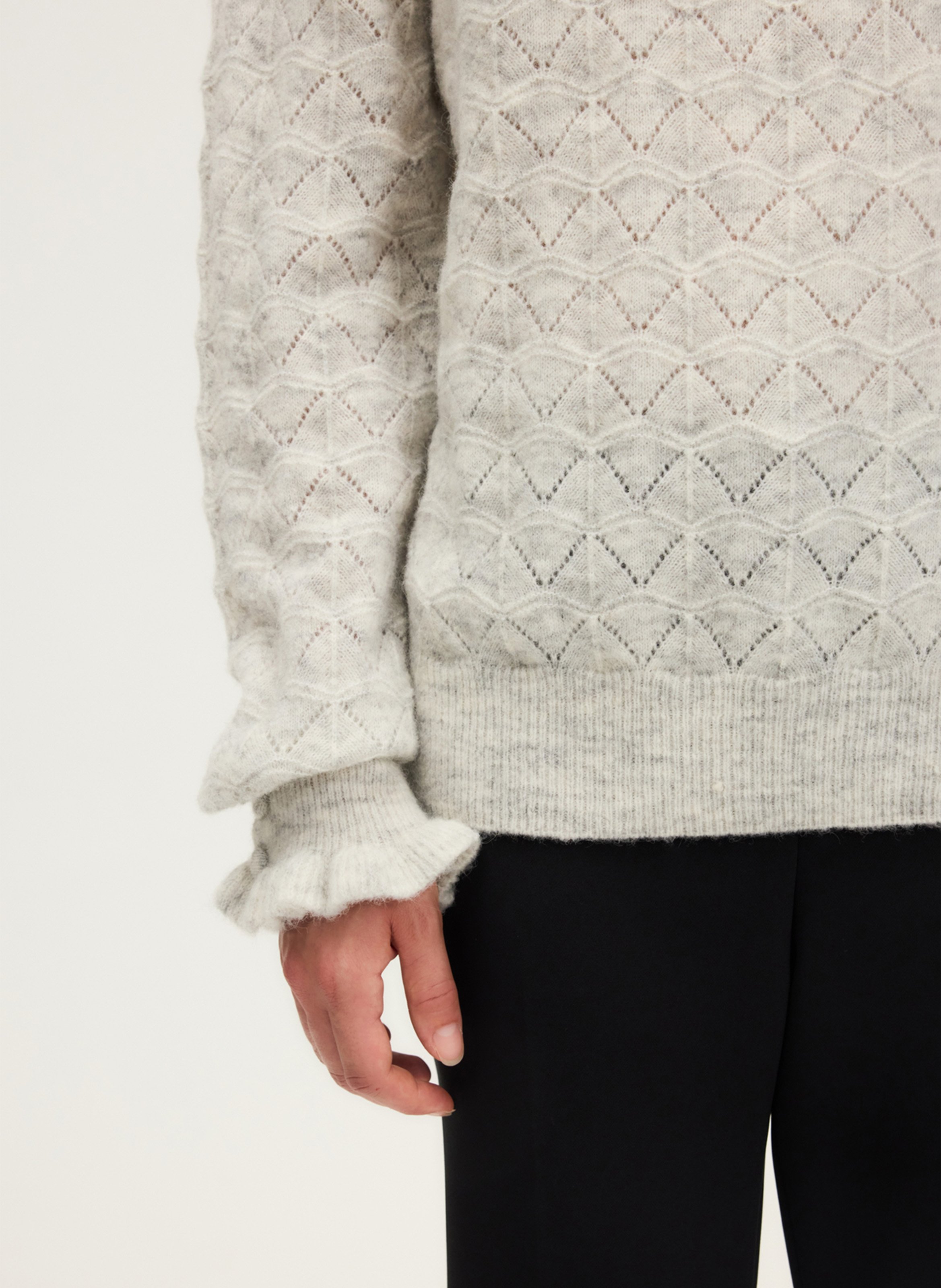 High-neck wool sweater PABLO Grey