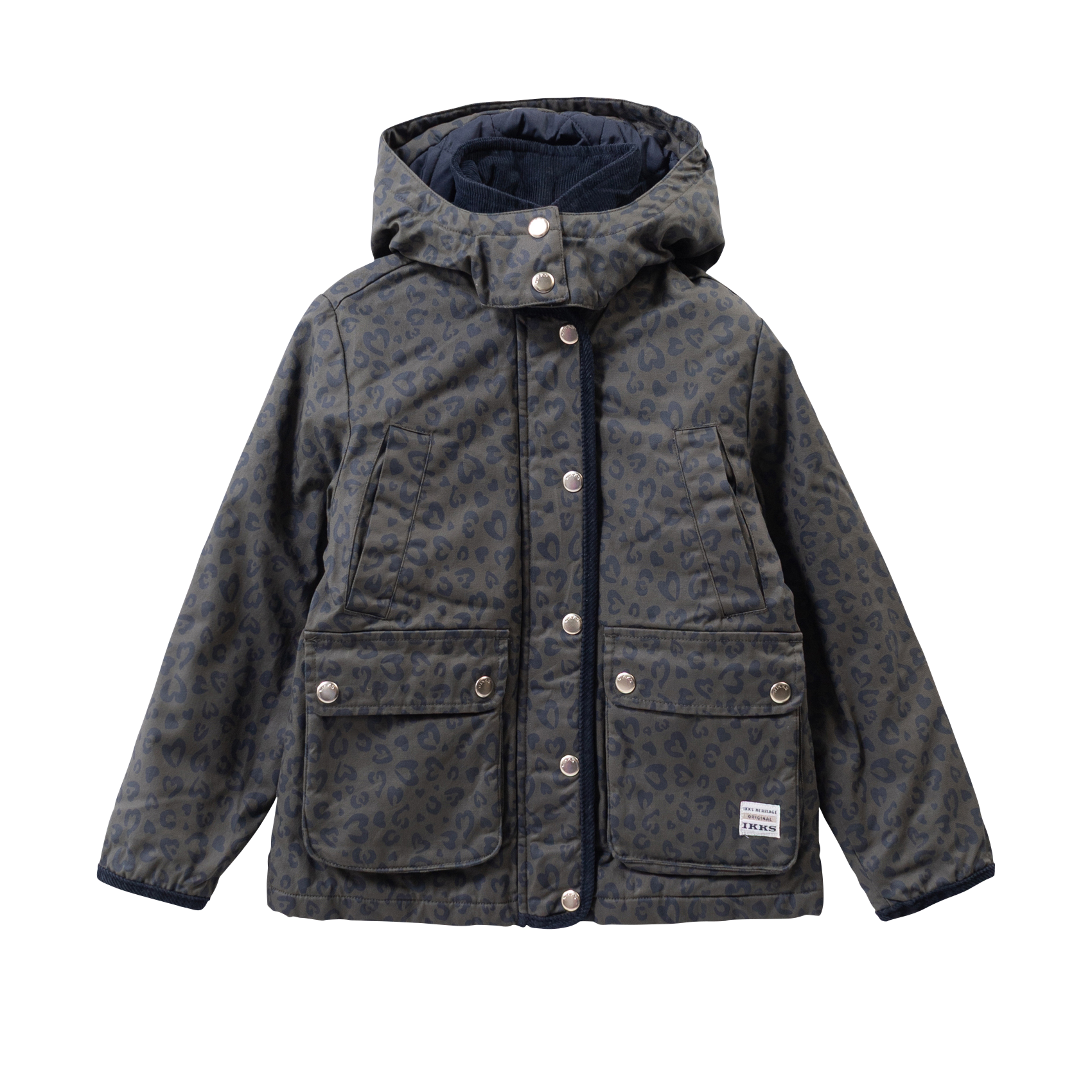 Cotton straight jacket with classic collar IKKS JUNIOR Khaki