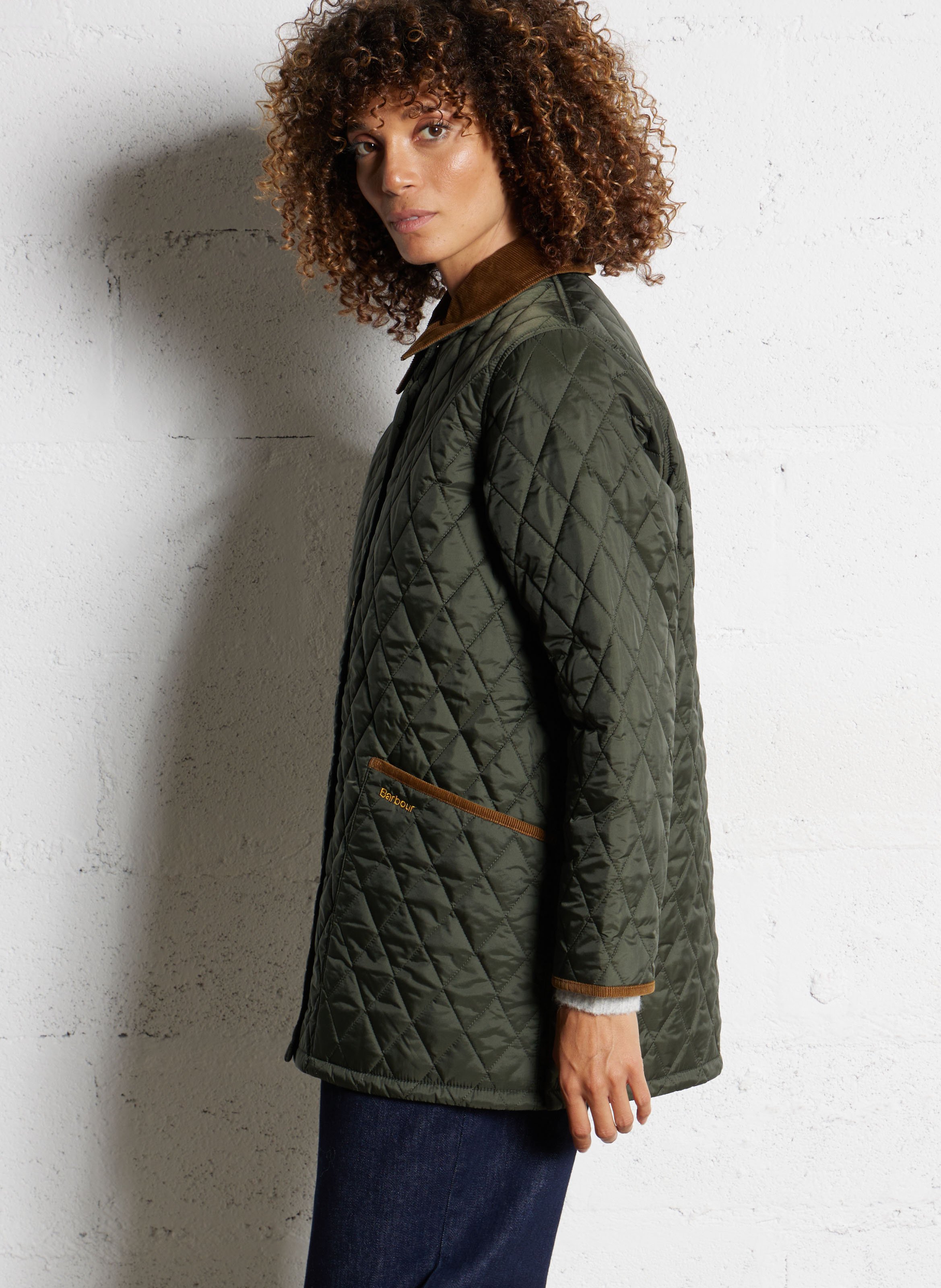 Blouson matelassé col classique  BARBOUR Vert