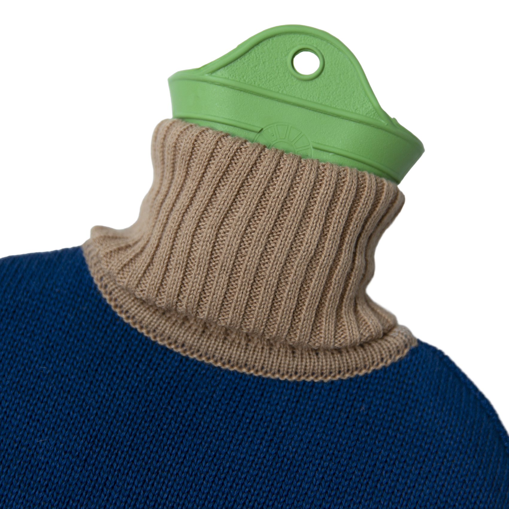 Bouillotte tricotée en coton bio SUITE702 Bleu