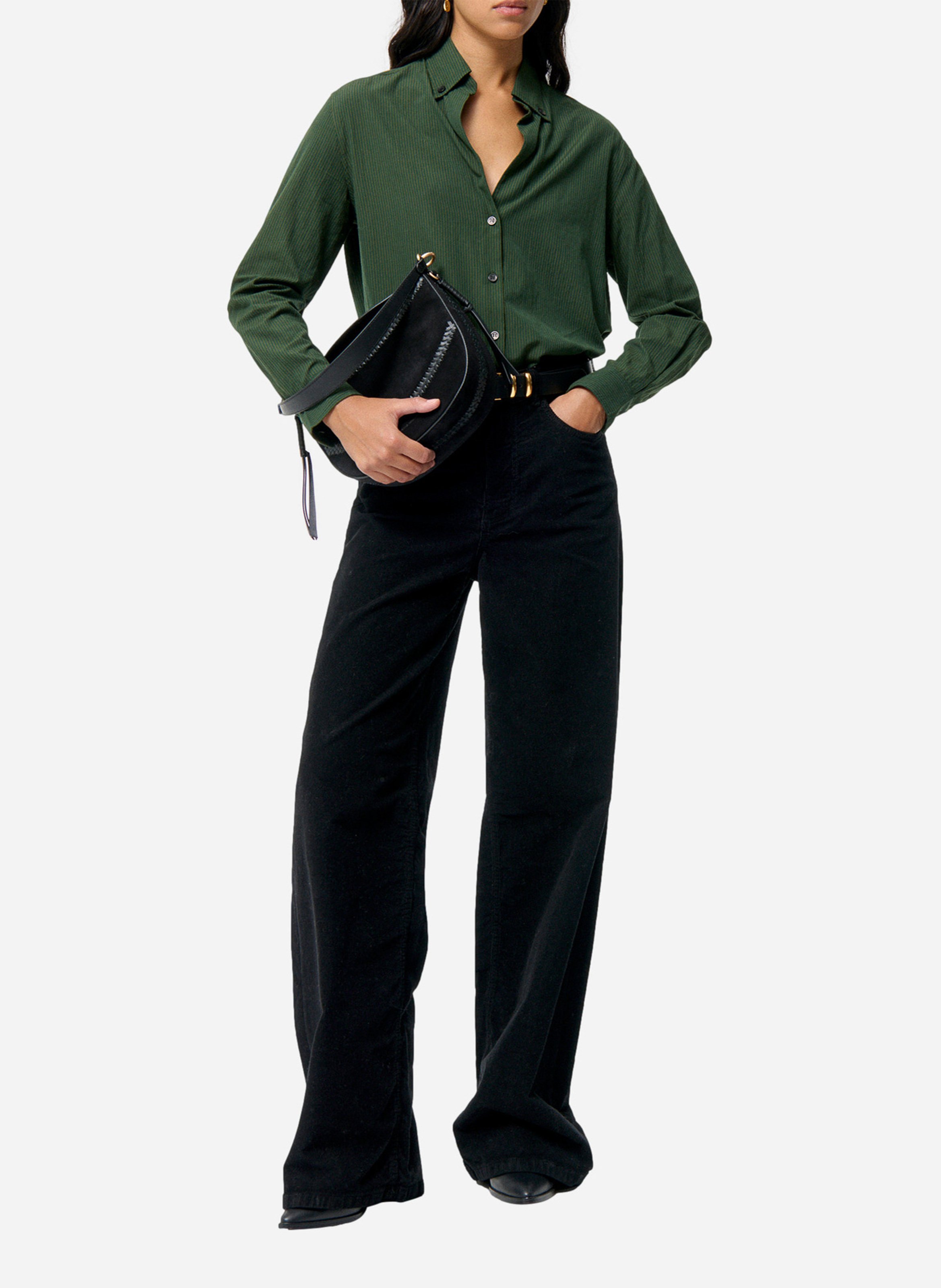 Cotton shirt with classic collar VANESSA BRUNO Green