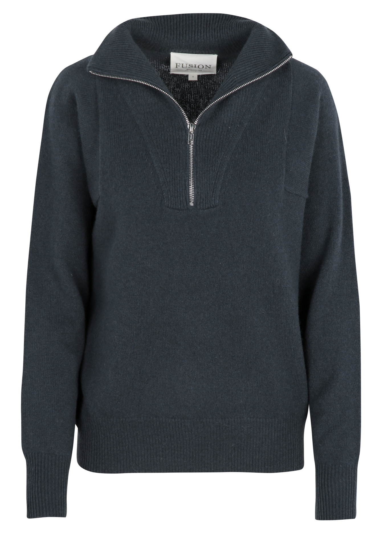 Pull oversize col montant zippé en laine MAISON 123 Bleu