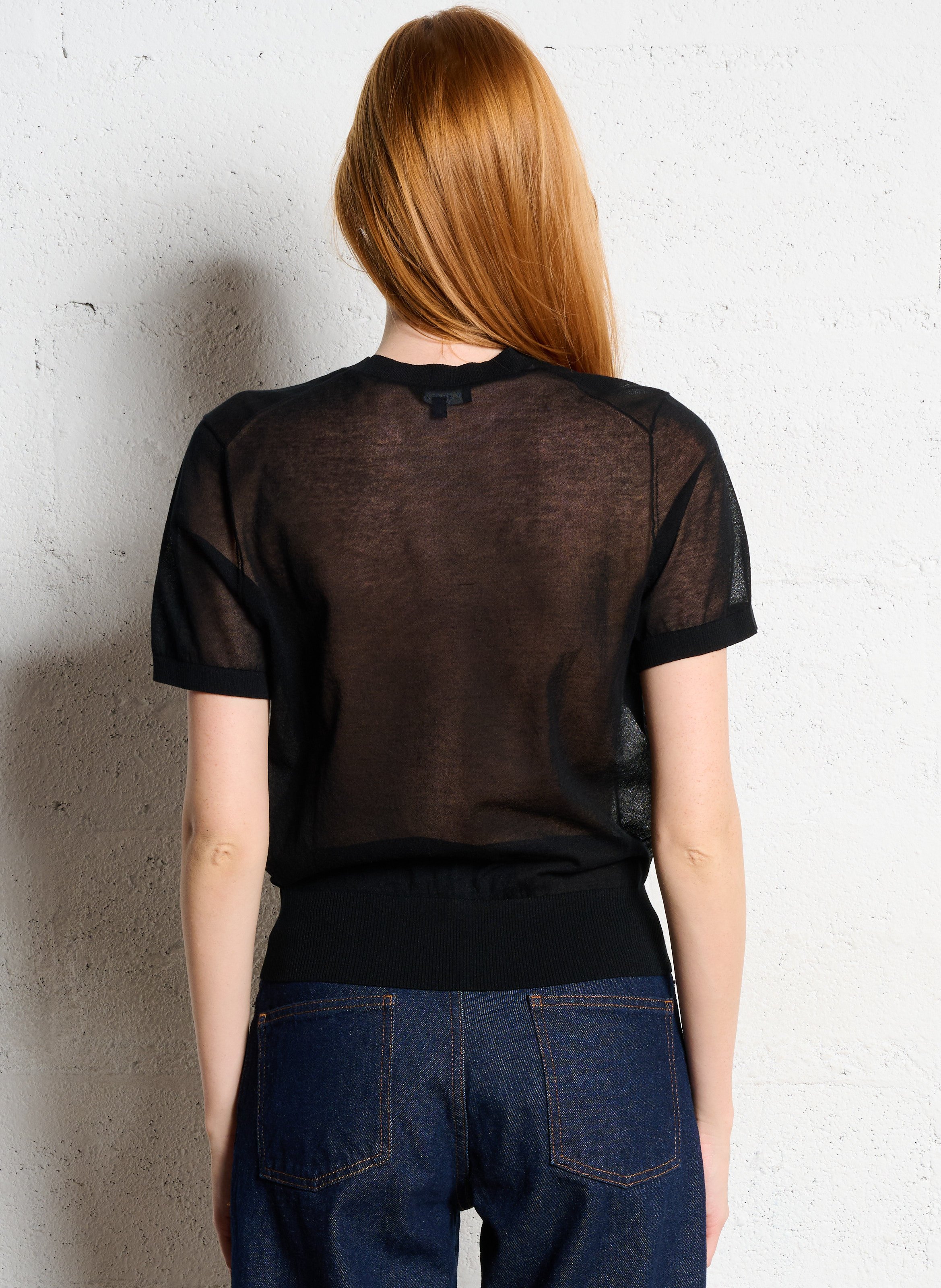 Pull col rond en coton mélangé SOEUR Noir