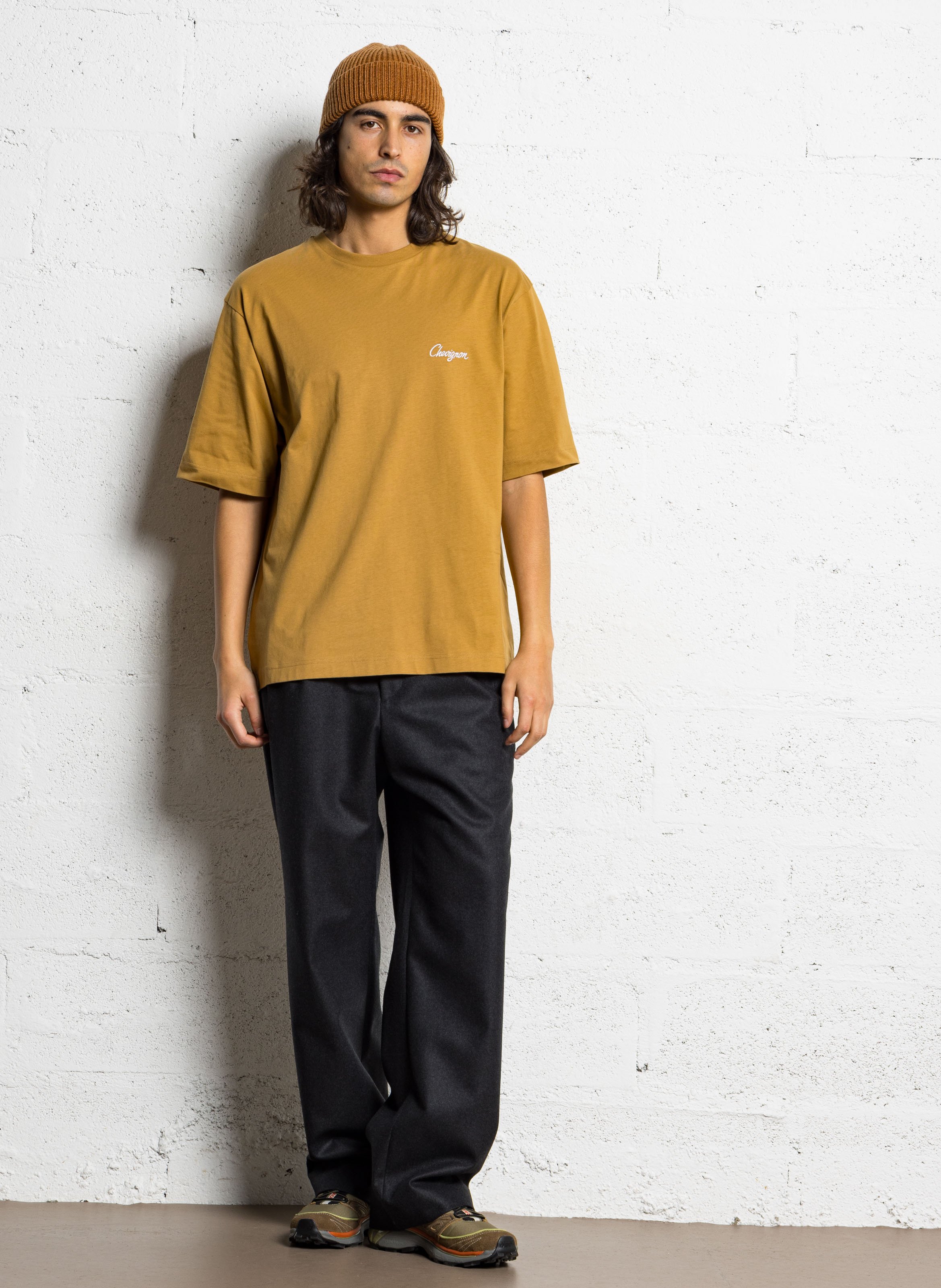 Tee-shirt oversize col rond en coton bio CHEVIGNON Marron