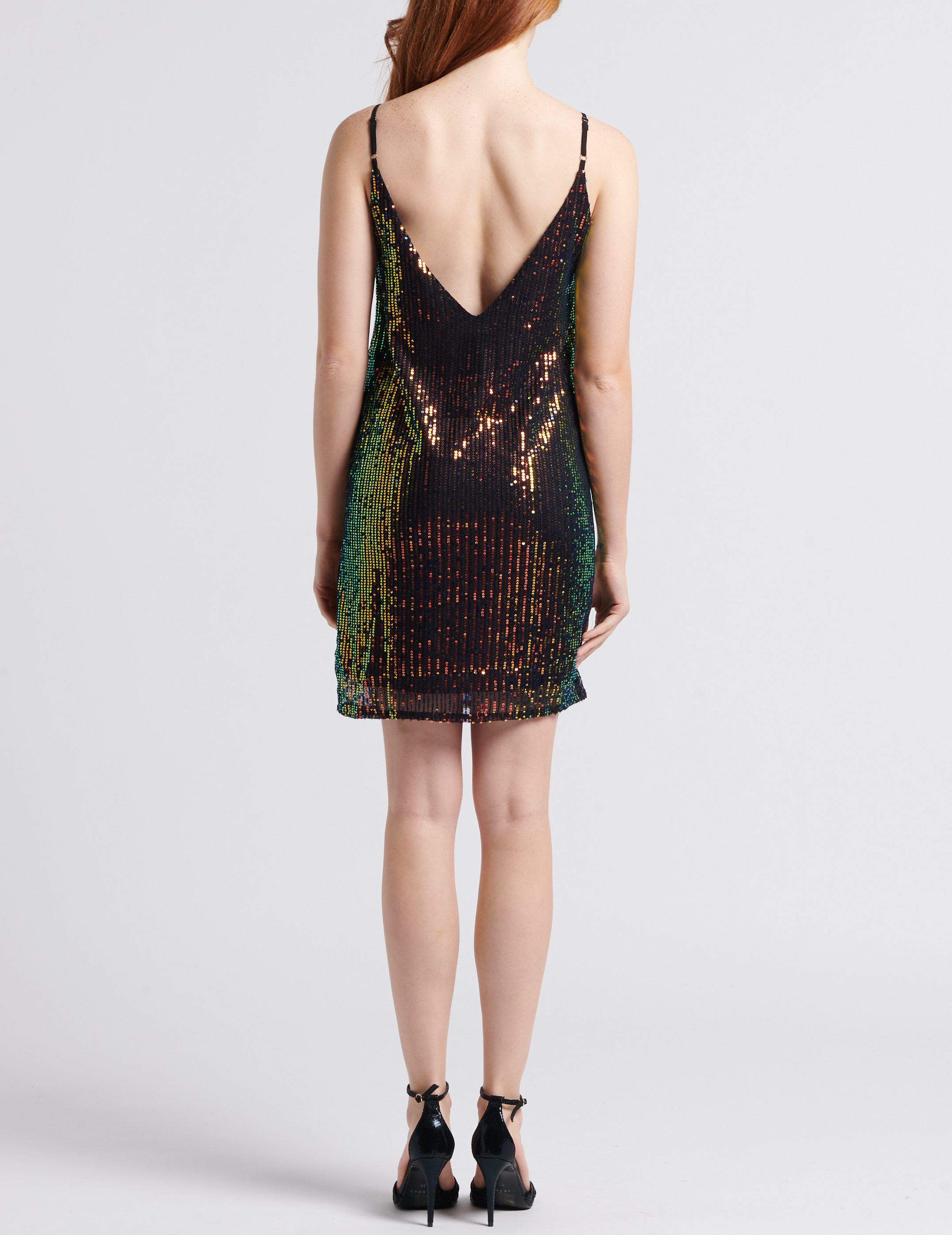 Korte jurk met V-hals en lovertjes LA PETITE ETOILE Veelkleurig