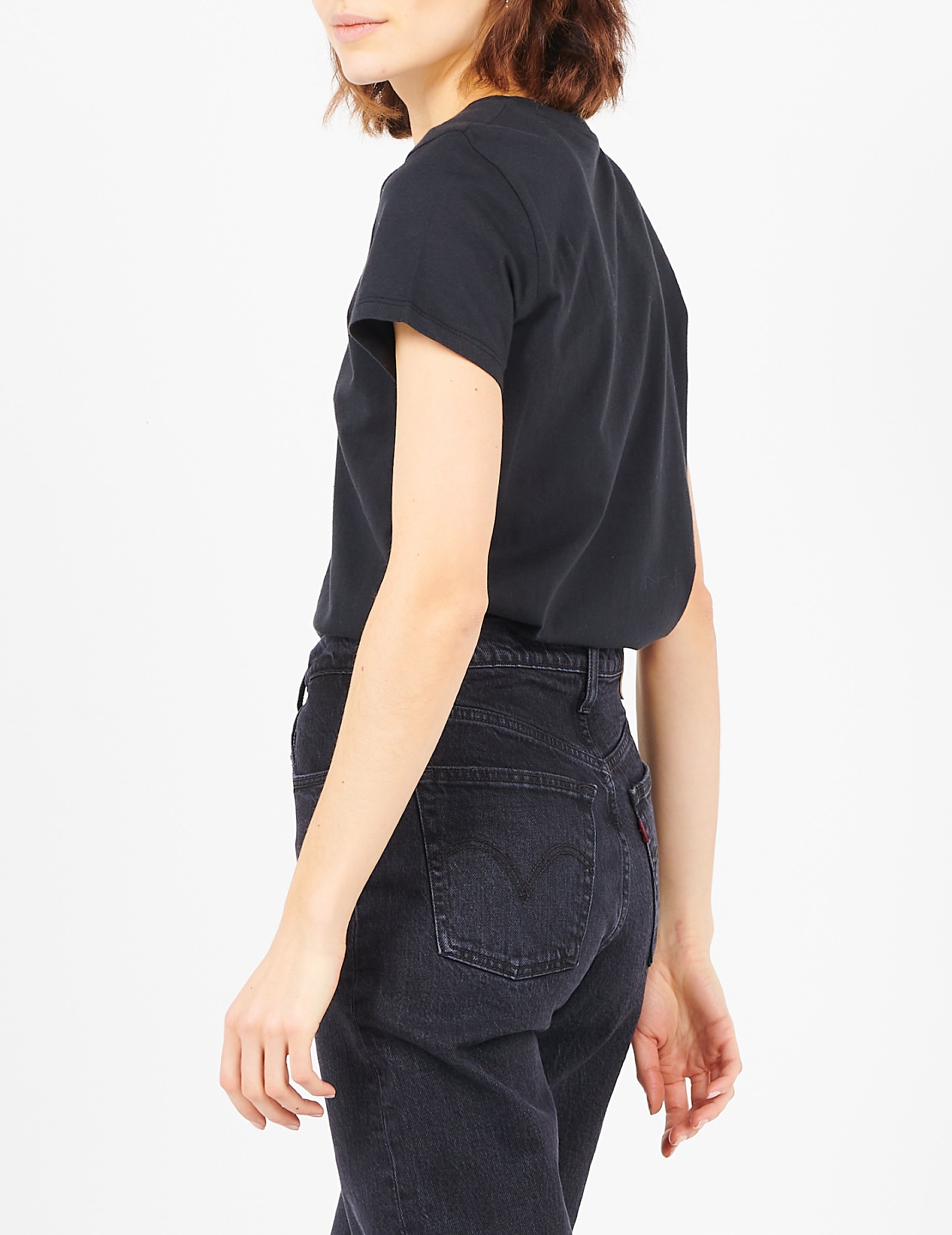 Tee-shirt col rond sérigraphié en coton  LEVI'S Noir