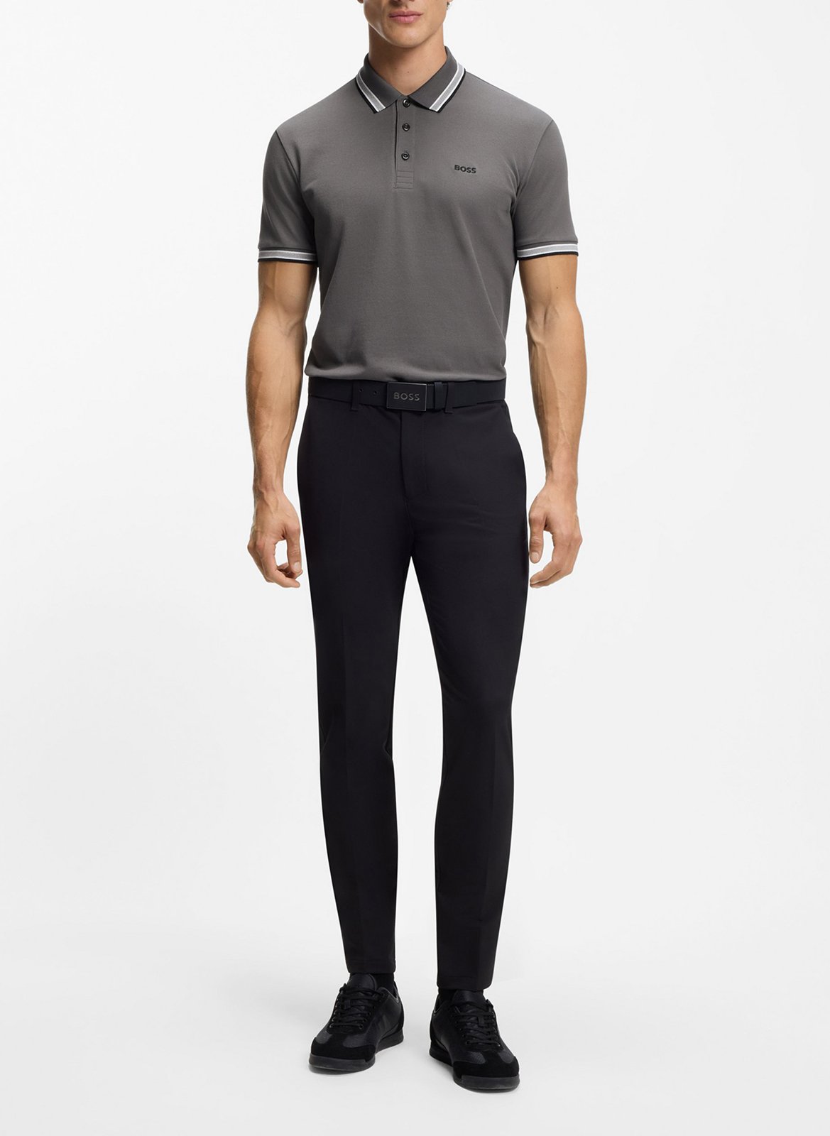 Regular-fit cotton polo shirt BOSS Silver