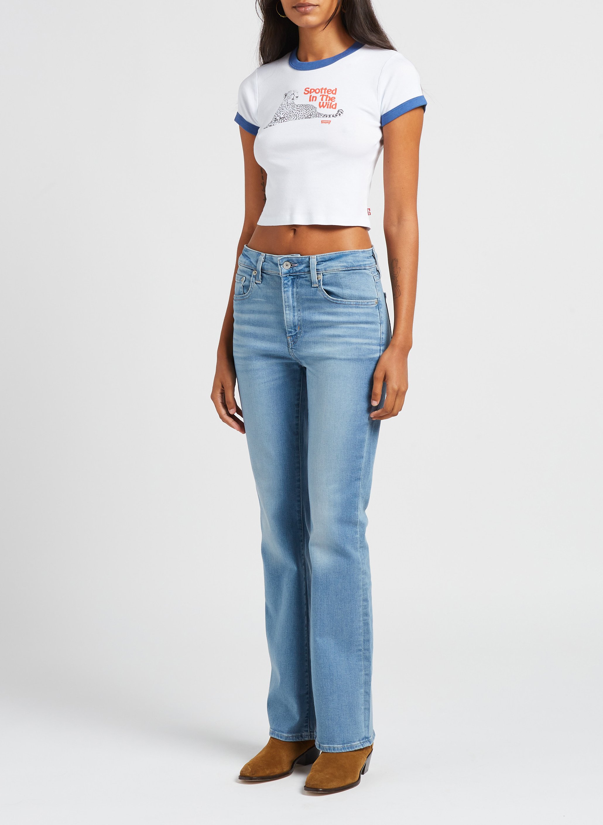 Tee shirt court col rond imprimé  LEVI'S Blanc