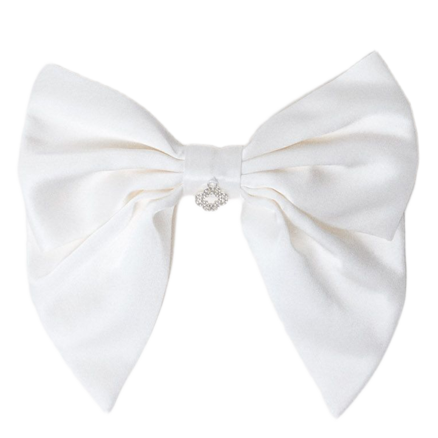 Barette noeud en soie MAJE Blanc