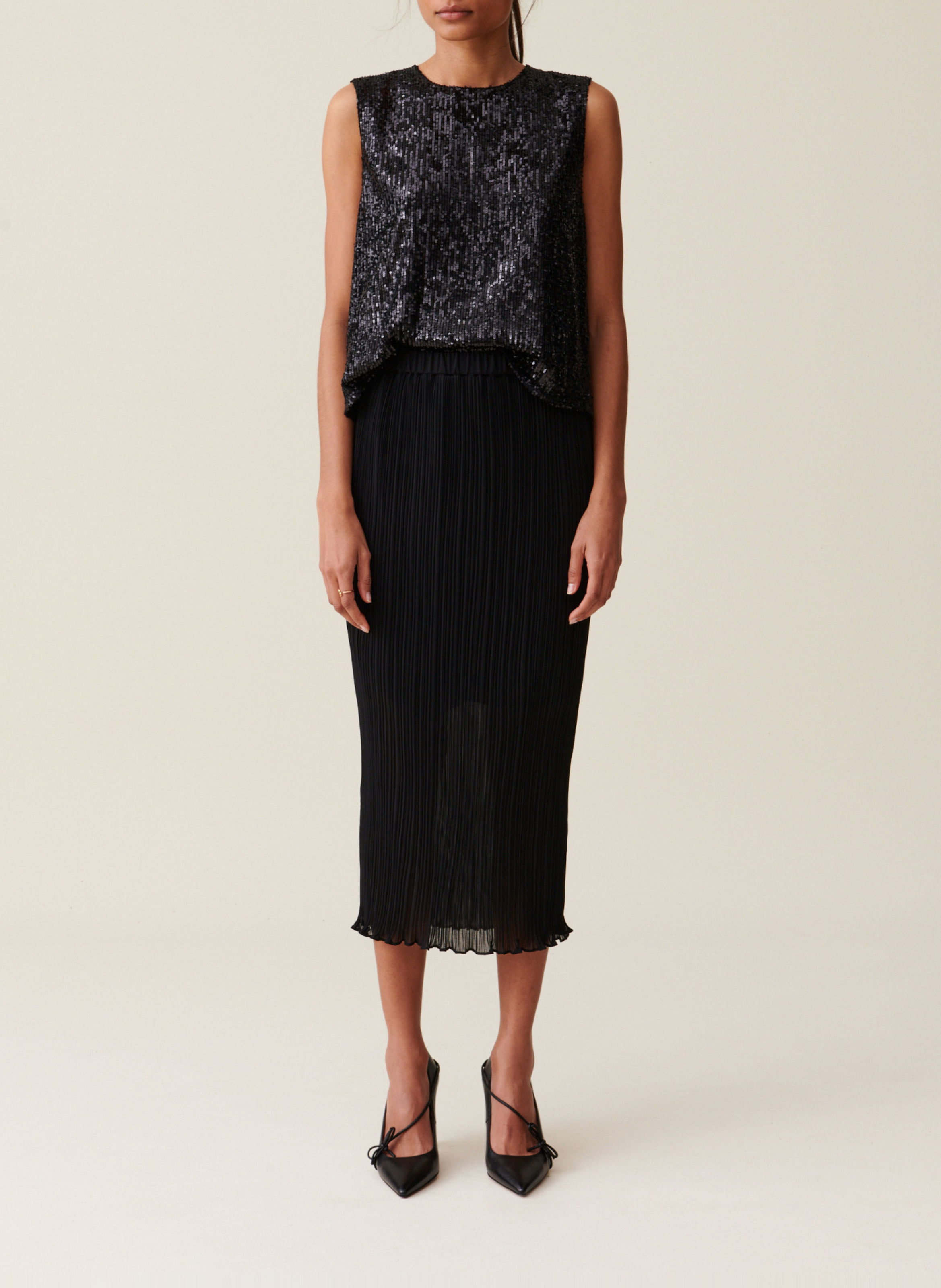 Langer Faltenrock CLAUDIE PIERLOT Schwarz