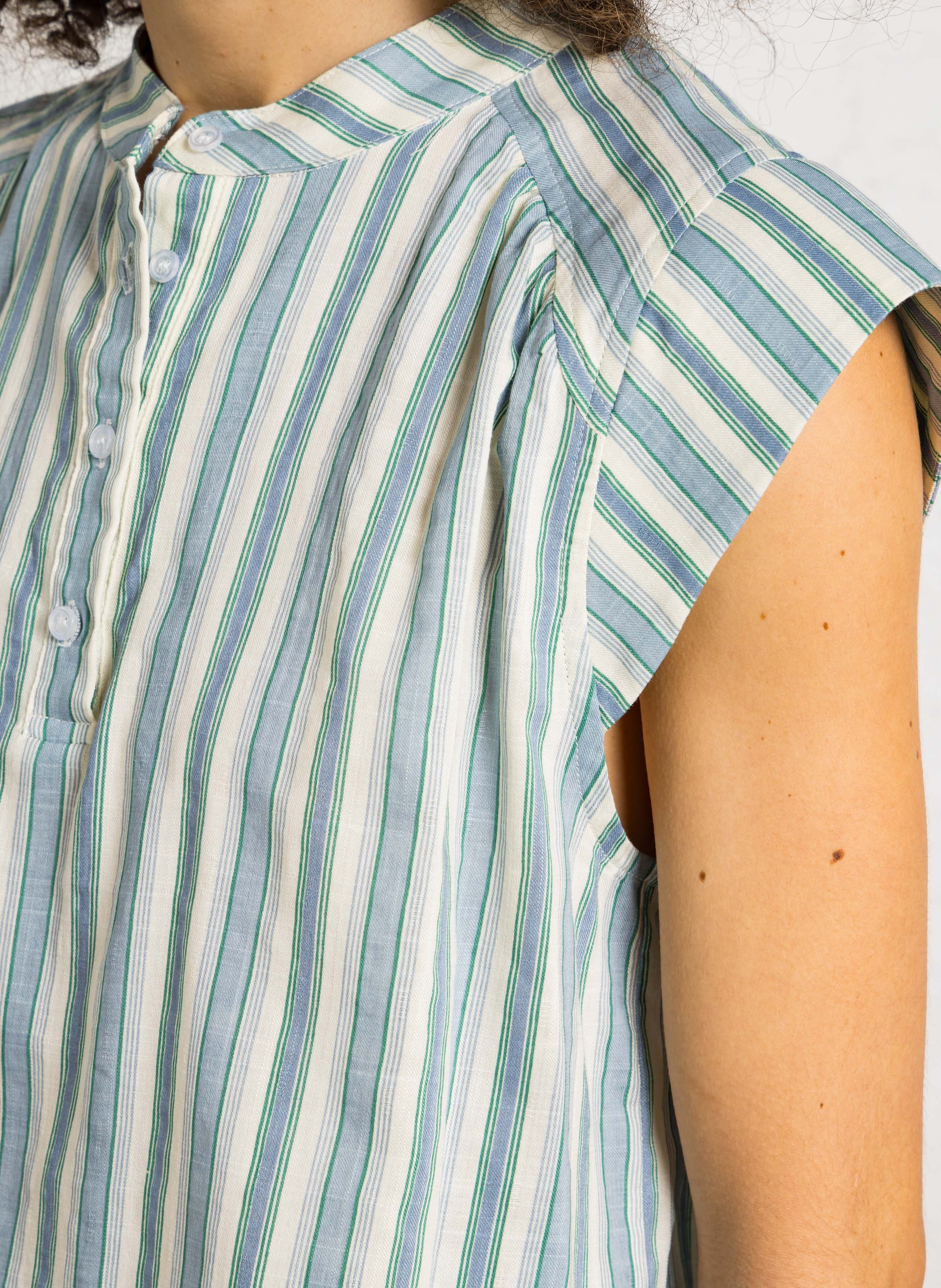 Gestreiftes Hemd SEE U SOON Grun