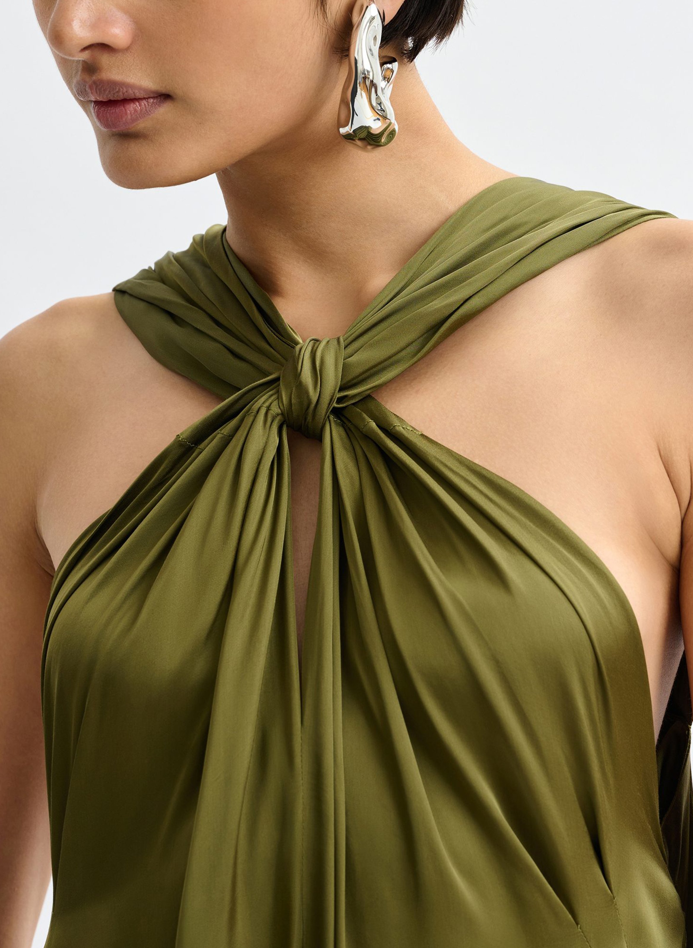 Robe longue dos nu ESSENTIEL ANTWERP Vert