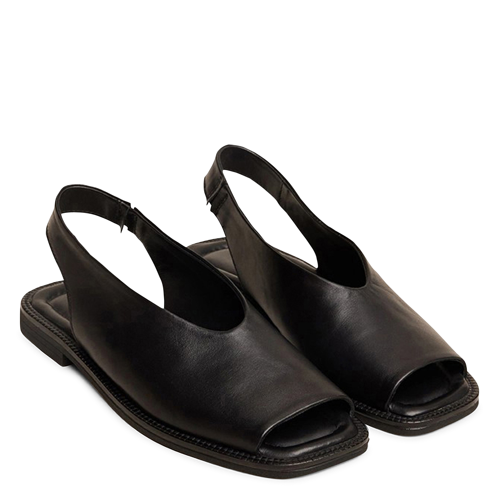 Ballerines slingbacks en cuir lisse JONAK Noir