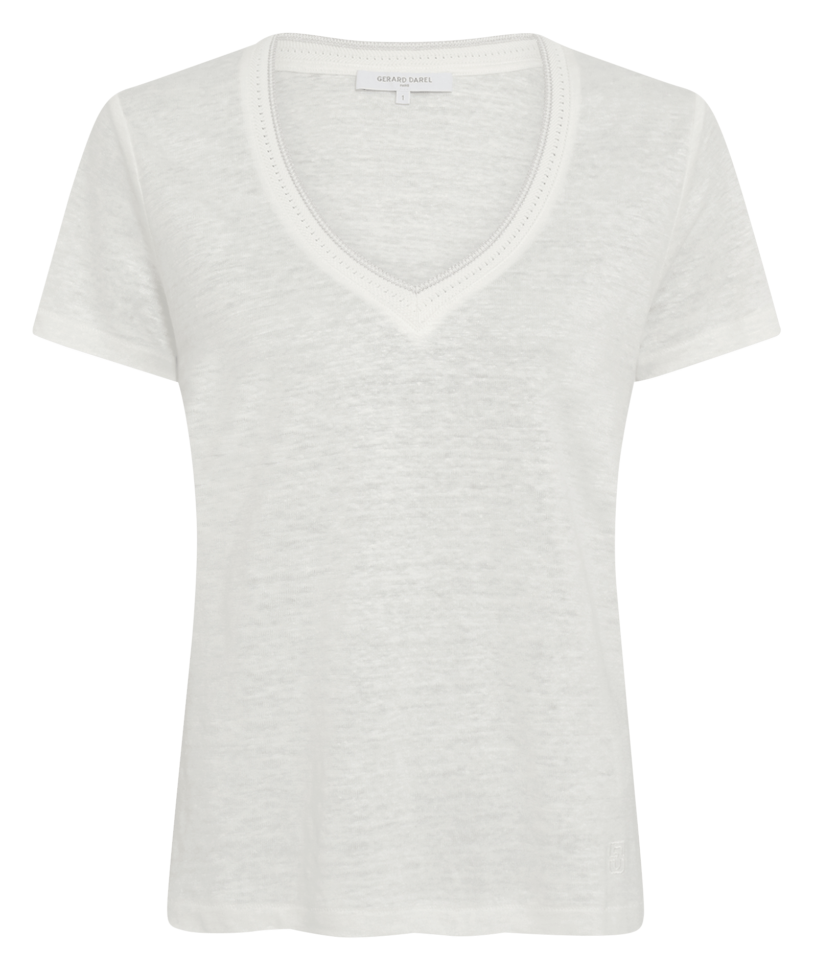 Straight linen t-shirt in plain color GERARD DAREL