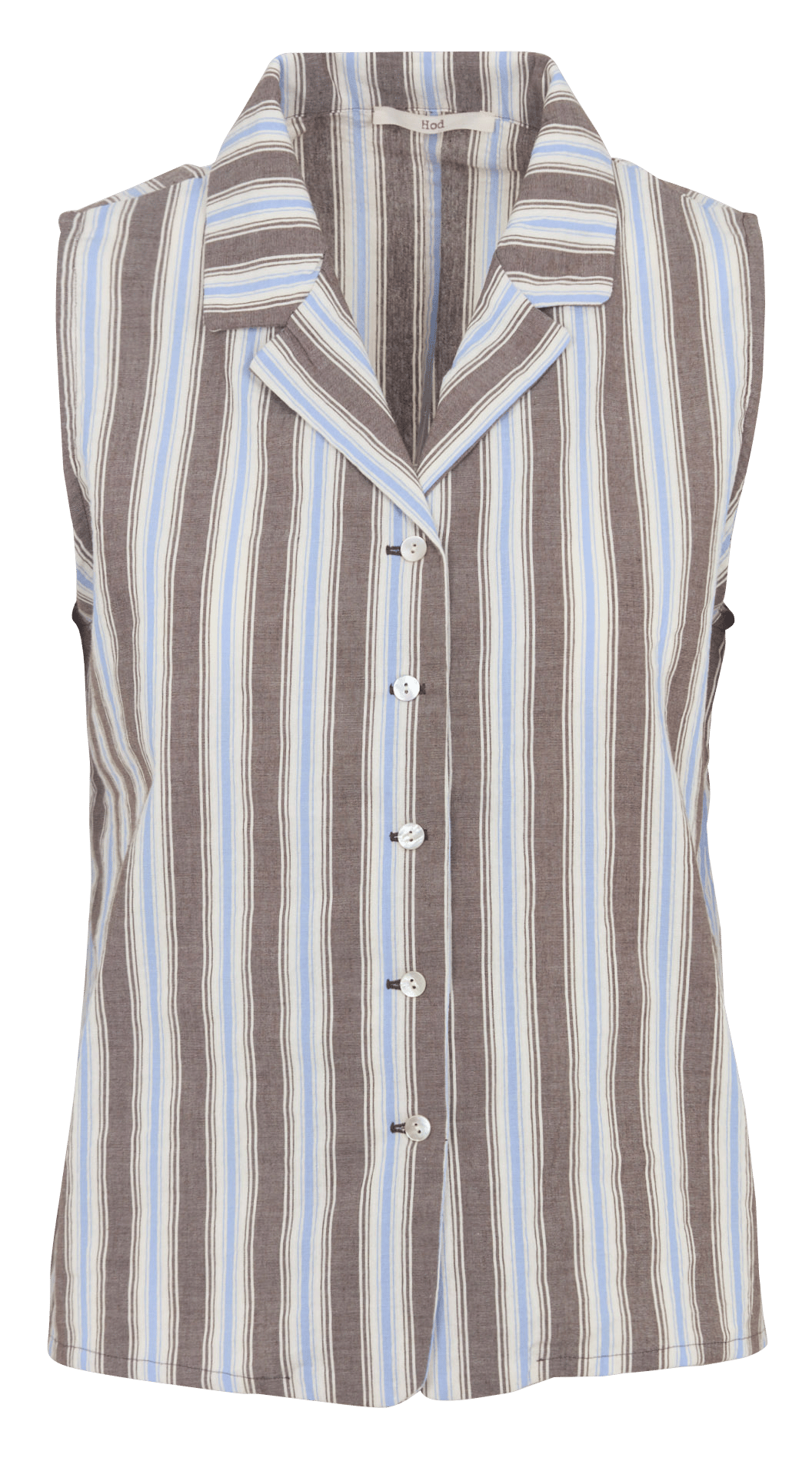 Ärmelloses gestreiftes Hemd aus Baumwollmischung HOD PARIS Braun