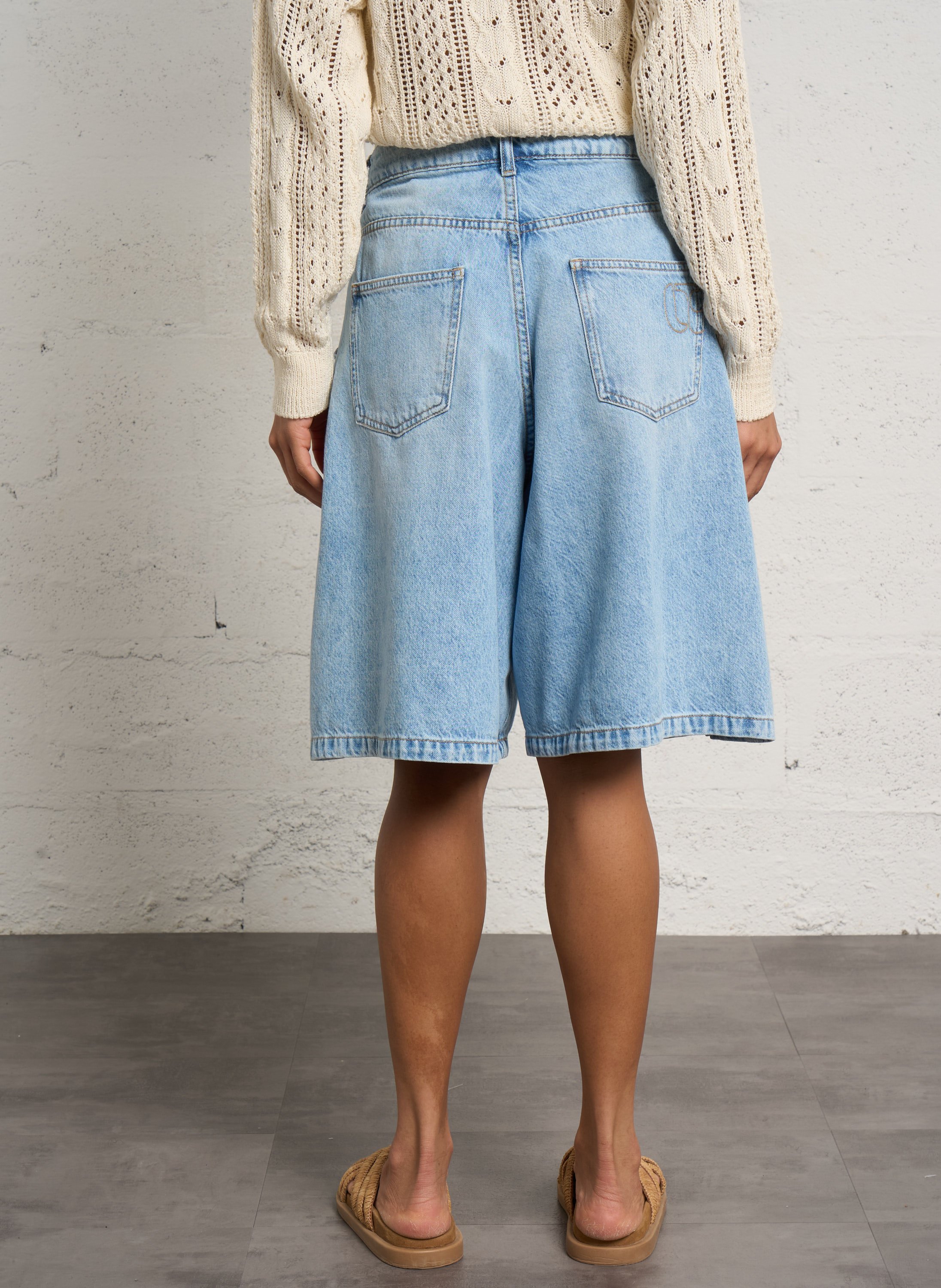 Culotte-Rock aus gemischter Baumwolle LE TEMPS DES CERISES Blau