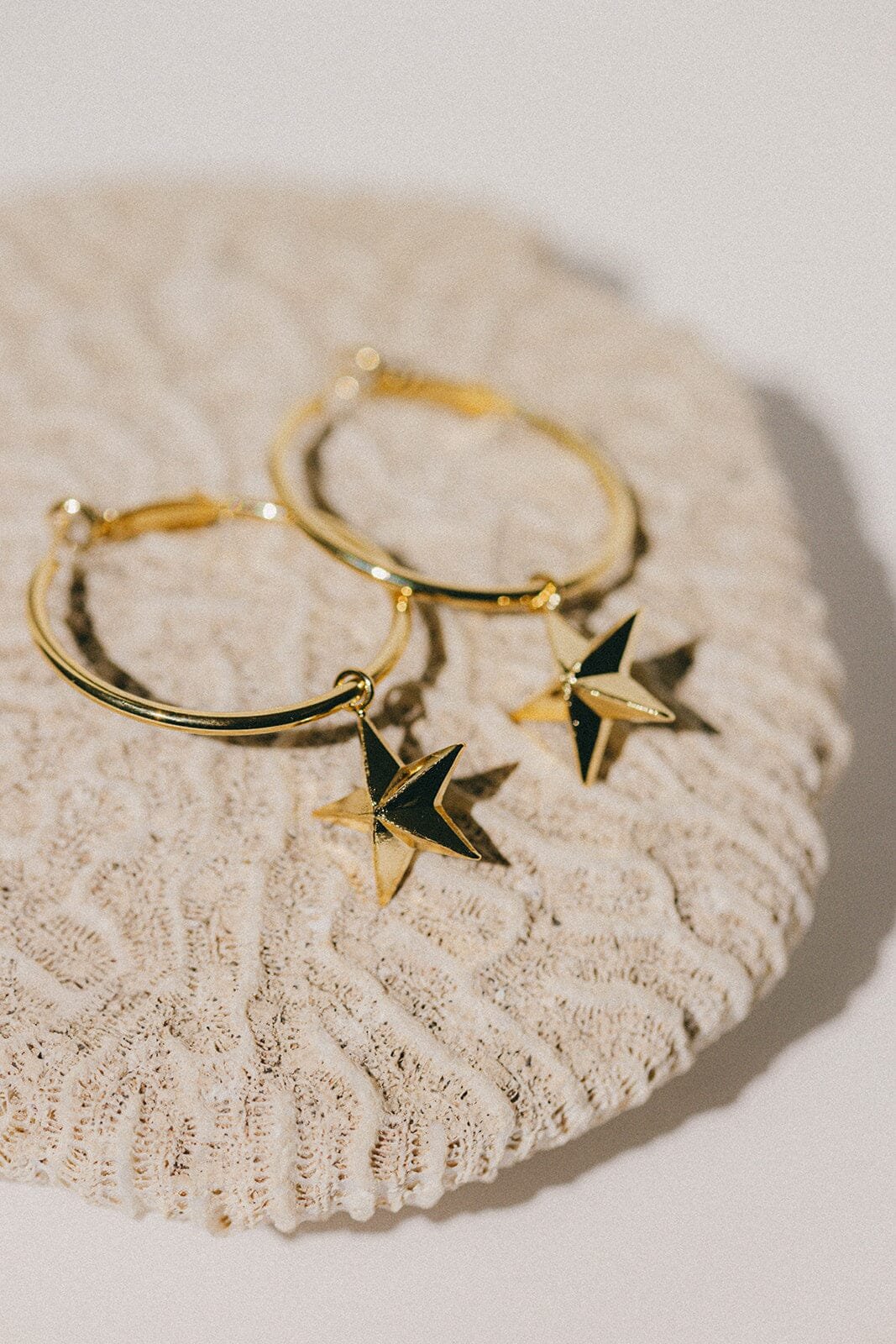 Small gold-plated star hoop earrings MONSIEUR SIMONE Golden
