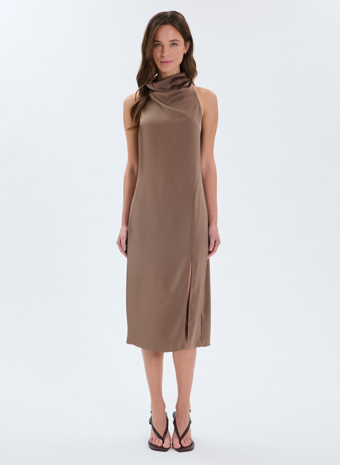 Robe midi col montant ZAPA Gris