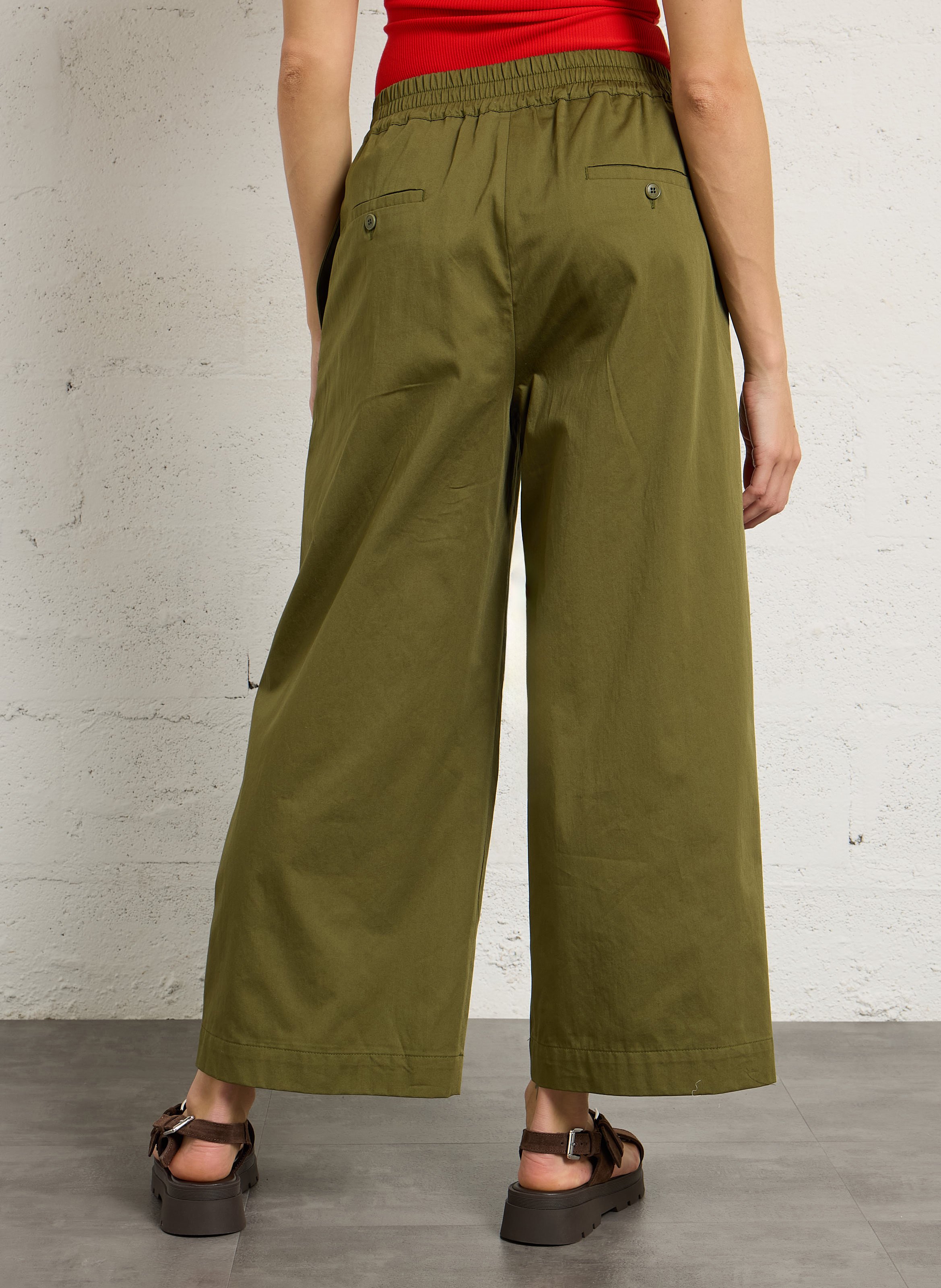 Wide cotton trousers  MAX MARA WEEK END Khaki