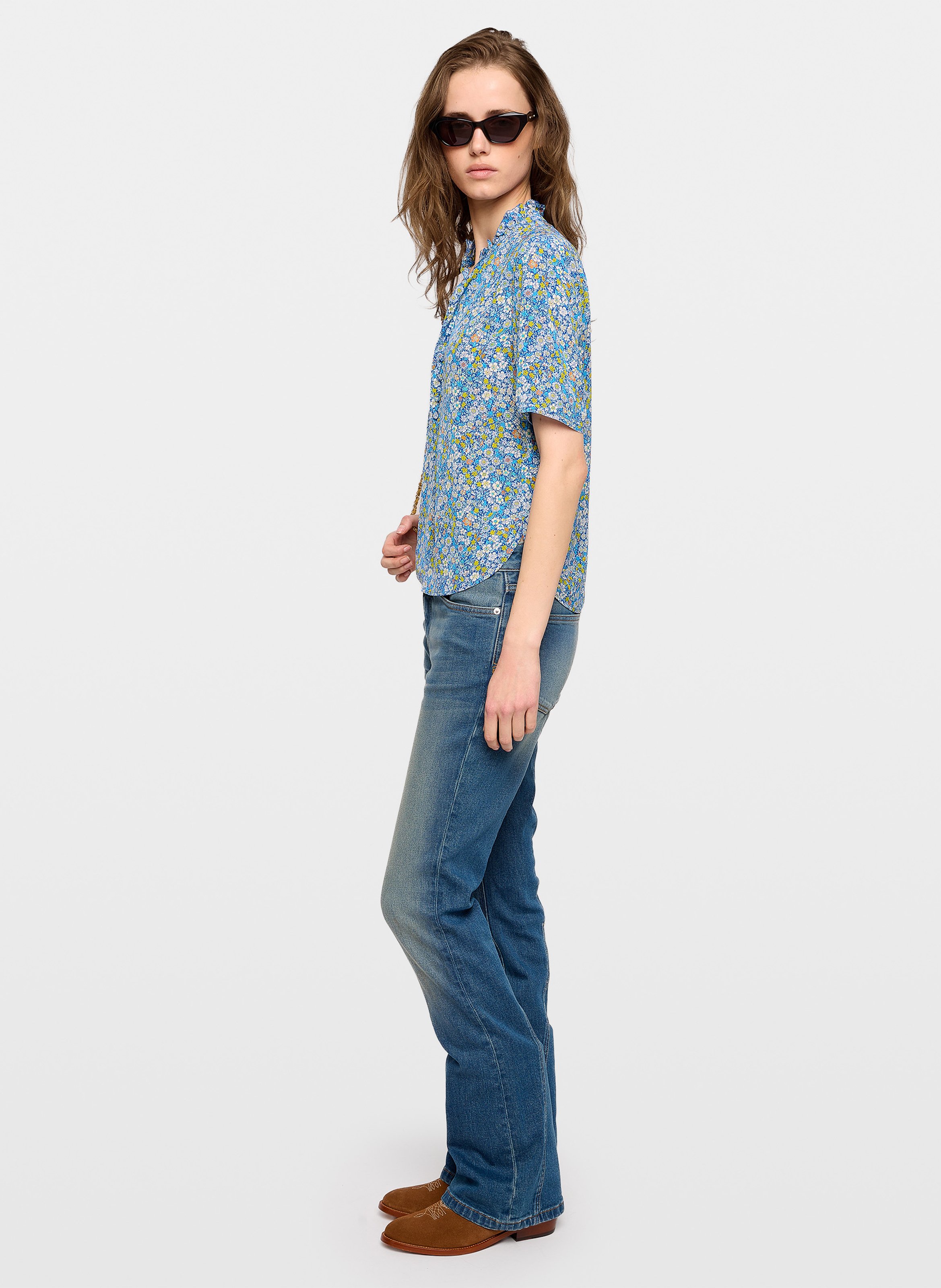 Ruffled high-neck blouse ZADIG&VOLTAIRE Yellow