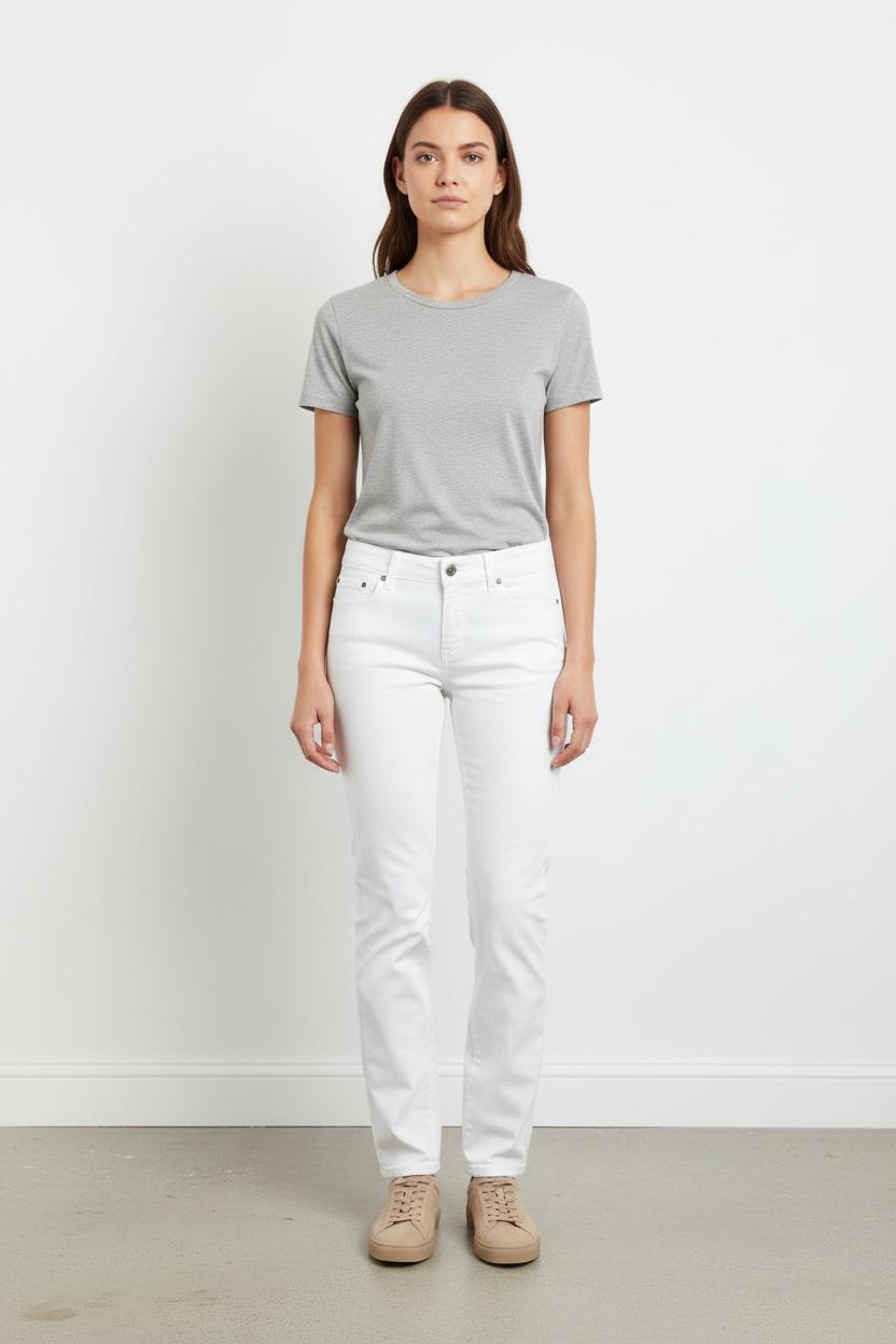 Cropped slim jeans with studs INES DE LA FRESSANGE - Seconde main White