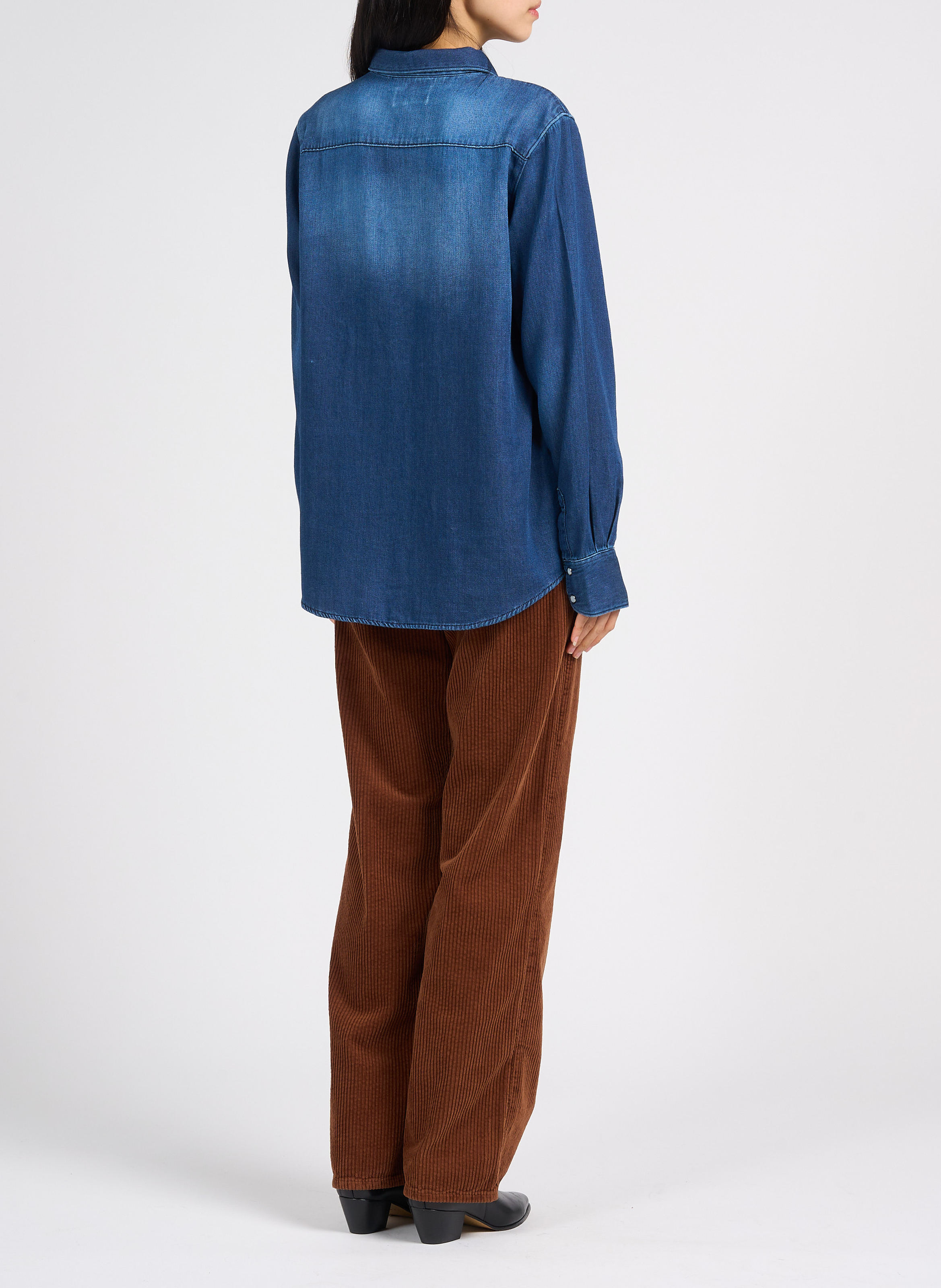 Cotton shirt with classic collar ACQUAVERDE Blue