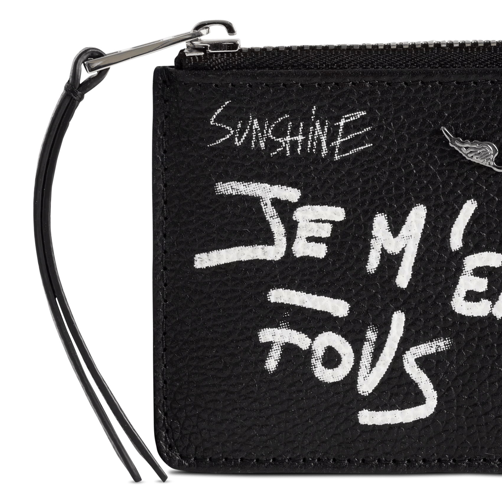 Kartenetui aus geprägtem Leder ZADIG&VOLTAIRE Schwarz