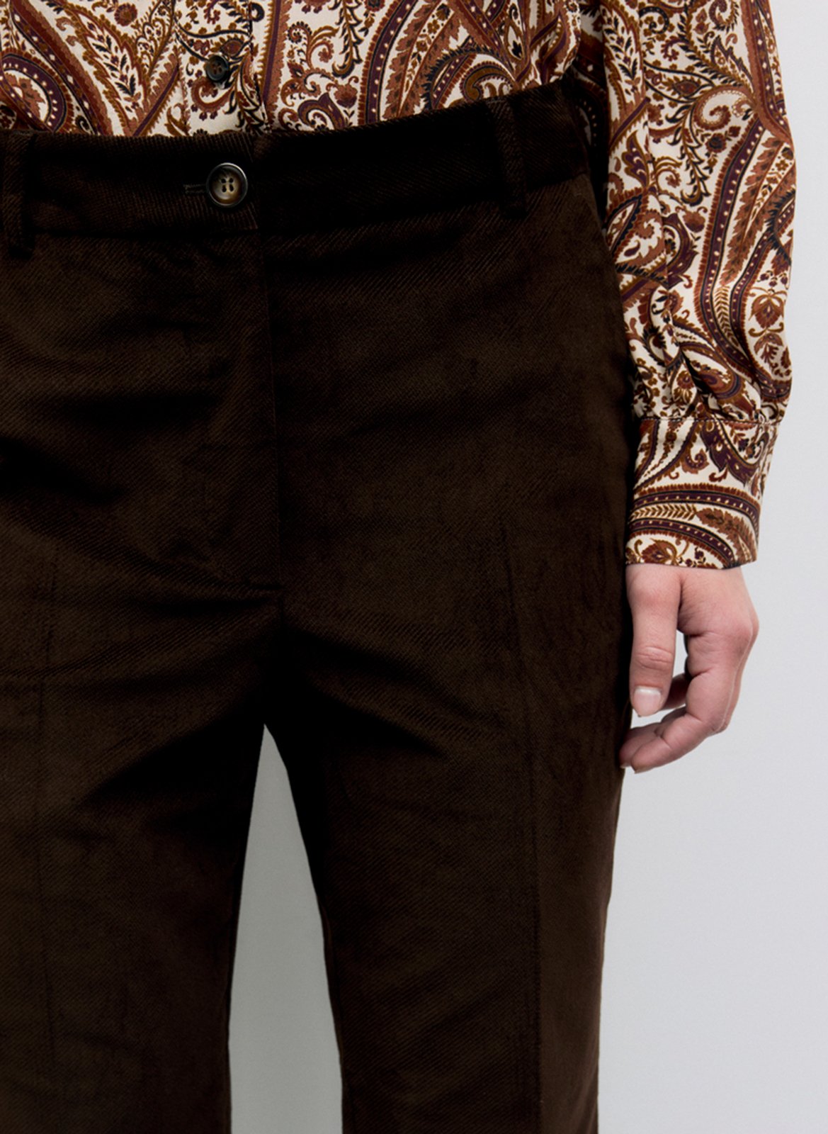 Flared velvet twill pants GERARD DAREL Brown